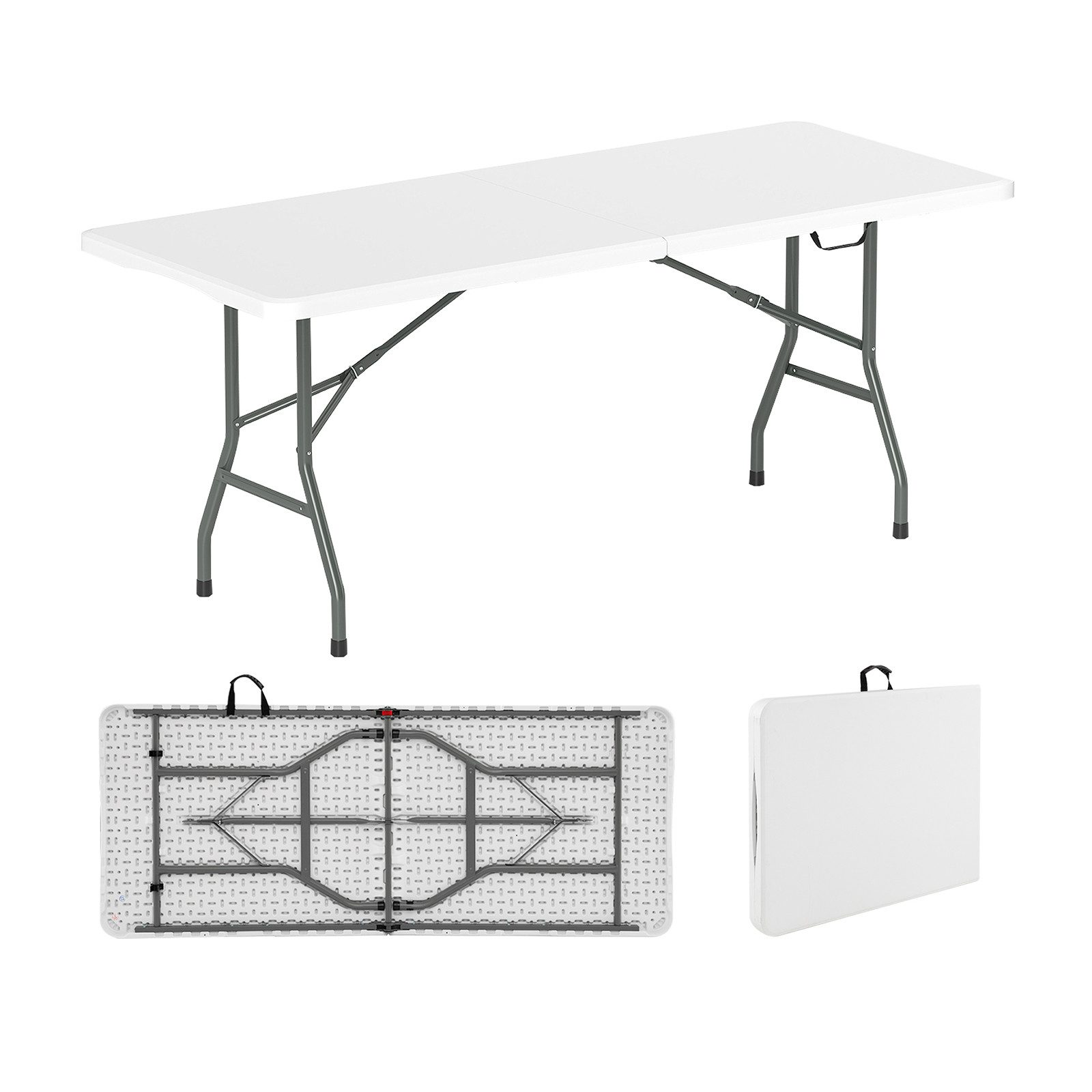 COSTWAY Campingtisch, 180cm tragbarer Klapptisch, bis 160 kg belastabr