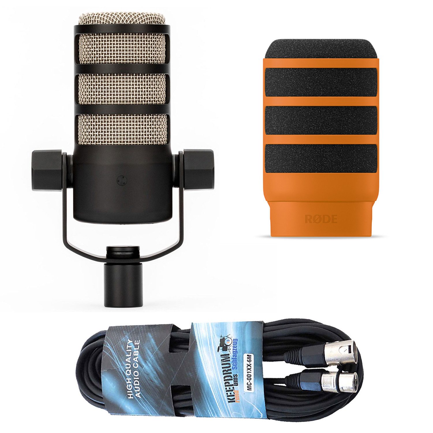 RØDE Mikrofon Rode Mikrofon Podmic mit WS14O Popschutz und Kabel (Set), hochwertiges Mikrofon
