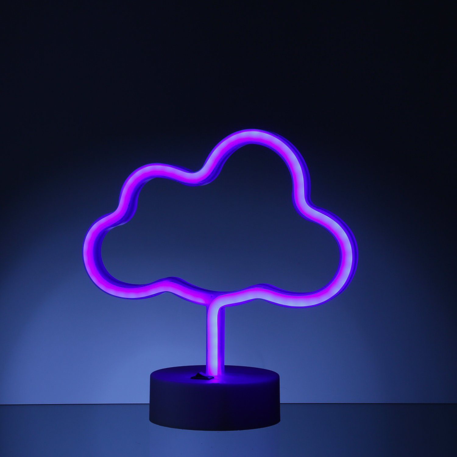 SATISFIRE LED Dekolicht LED Neonlicht WOLKE Neonschild Leuchtfigur USB Batterie H: 23cm blau