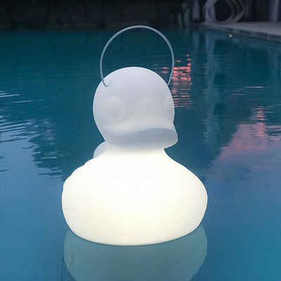 Licht-Trend LED Gartenleuchte »Schwimmfähige Akku-LED-Lampe Duck-Duck XL-Weiß«