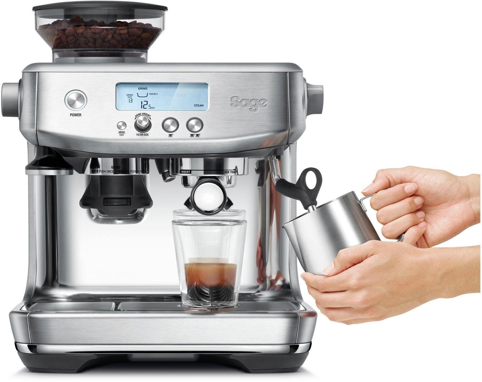 Sage Espressomaschine »The Barista Pro, SES878BSS4EEU1«, Gebürstetes Edelstahl