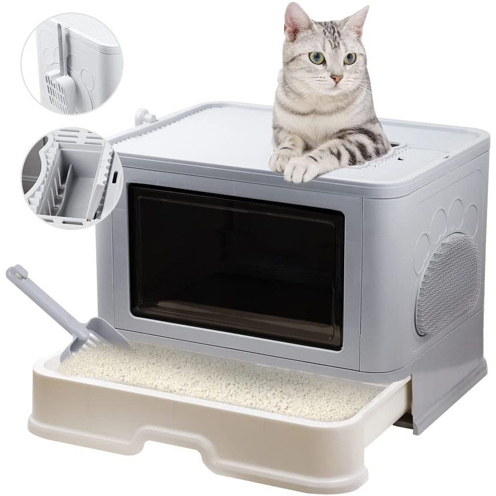JEOBEST Katzentoilette Katzenklo mit Streuschaufel, Reinigen von JEOBEST