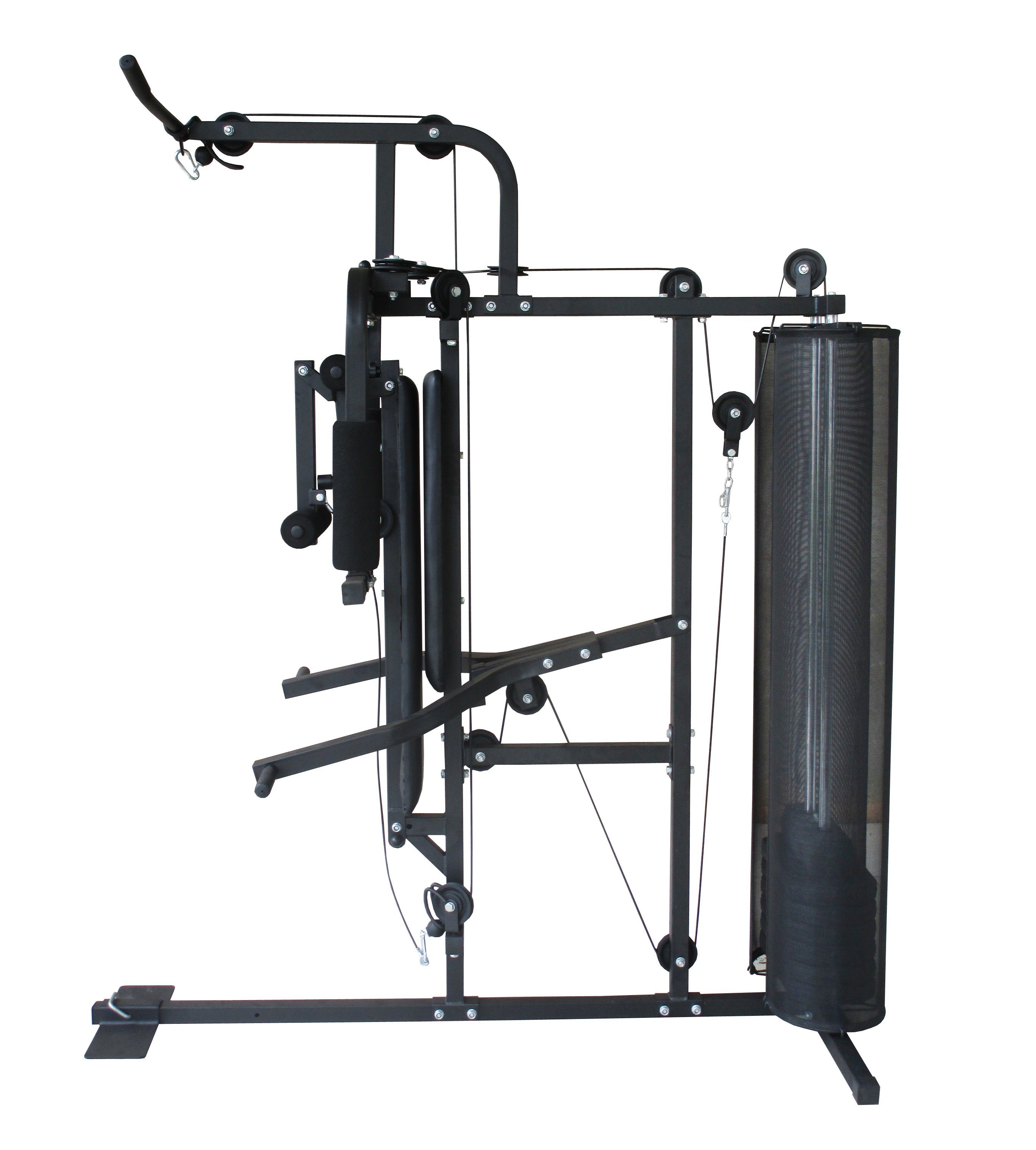 MOTIVE FITNESS by U.N.O. Kraftstation Multi-Gym Hercules, 7 Gewichtsblöcke (Butterflystange, Ruderfunktion und mehr), max. Benutzergewicht 125 kg, max. Trainingsgewicht 37,5 kg