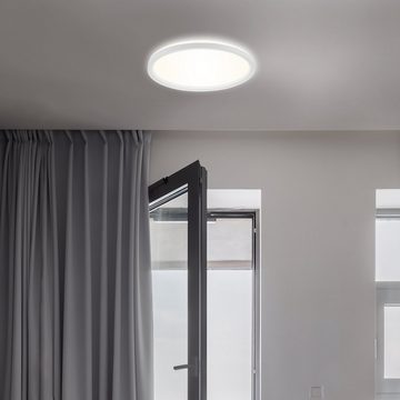 Briloner Leuchten LED Panel 7155-416, ultraflach, indirektes Licht, LED fest verbaut, Neutralweiß, Deckenlampe, 29,3x2,8cm, Weiß, 18W, Wohnzimmer, Schlafzimmer, Küche