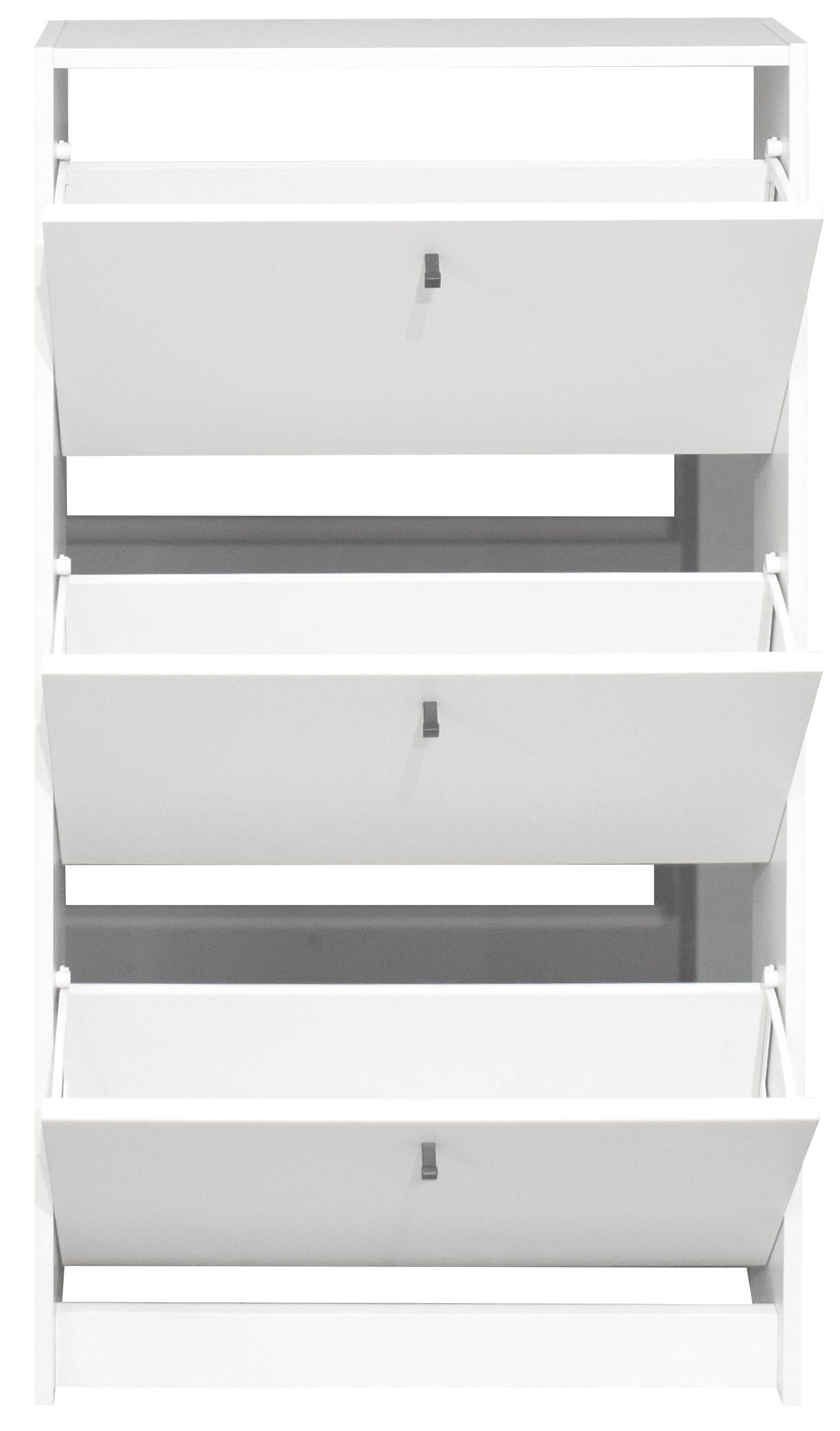 Mäusbacher Schuhkipper in weiß matt lack, Holzwerkstoff - 60x104x16cm (BxHxT)