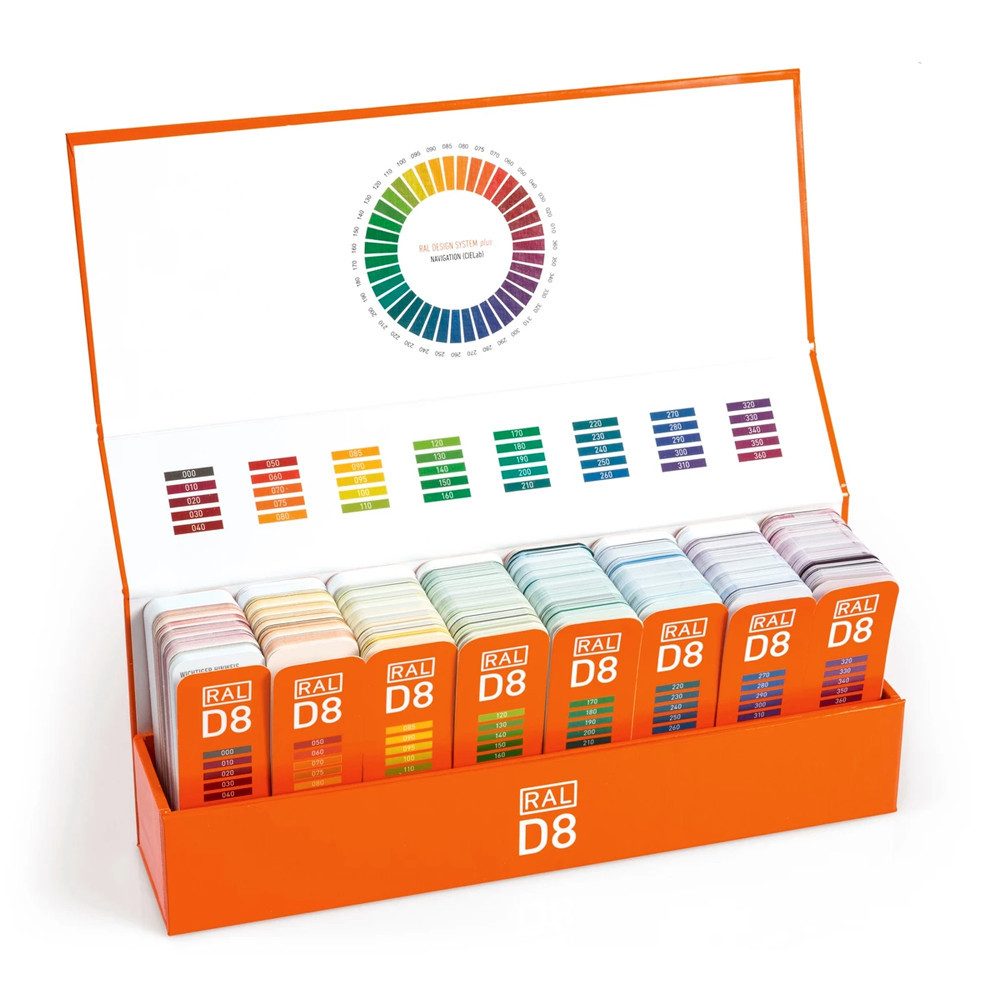 RAL Wandfarbe RAL D8 Gestaltungsbox mit 8 Farbfächern