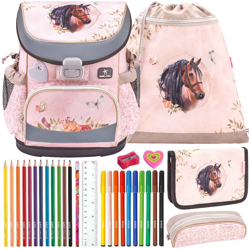 Belmil Schulranzen Set Mini Fit 10-teilig 2025 Mädchen Horse Chestnut