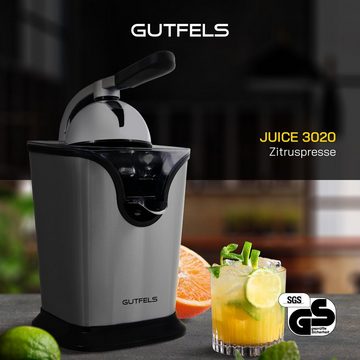 Gutfels Zitruspresse JUICE 3020, 100,00 W, wechselbare Presskegel für Orangen und Zitronen, leicht Reinigung