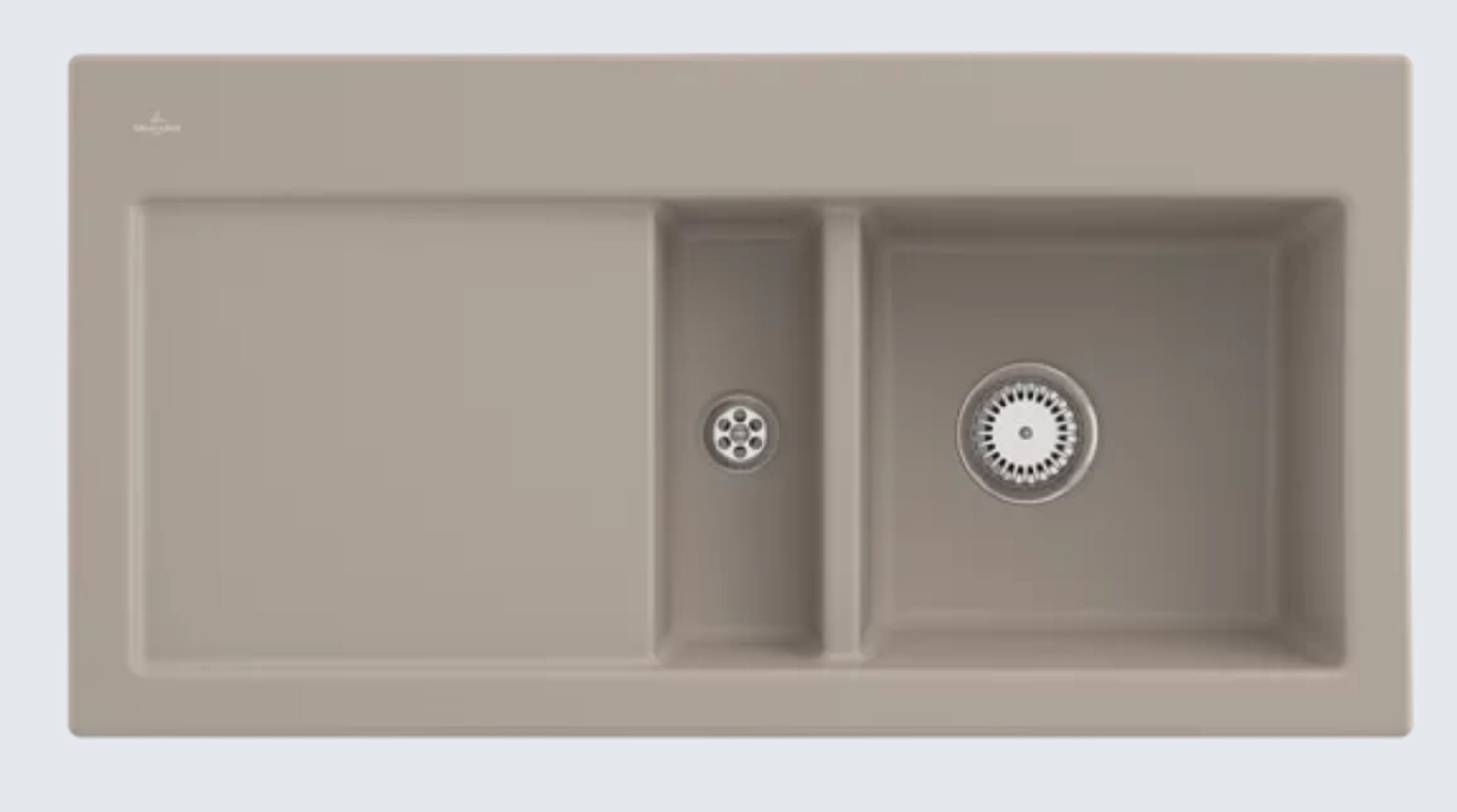 Villeroy & Boch Küchenspüle 6712 01 AM, Rechteckig, 100/22 cm, Geschmacksmuster geschützt, Becken links und rechts möglich