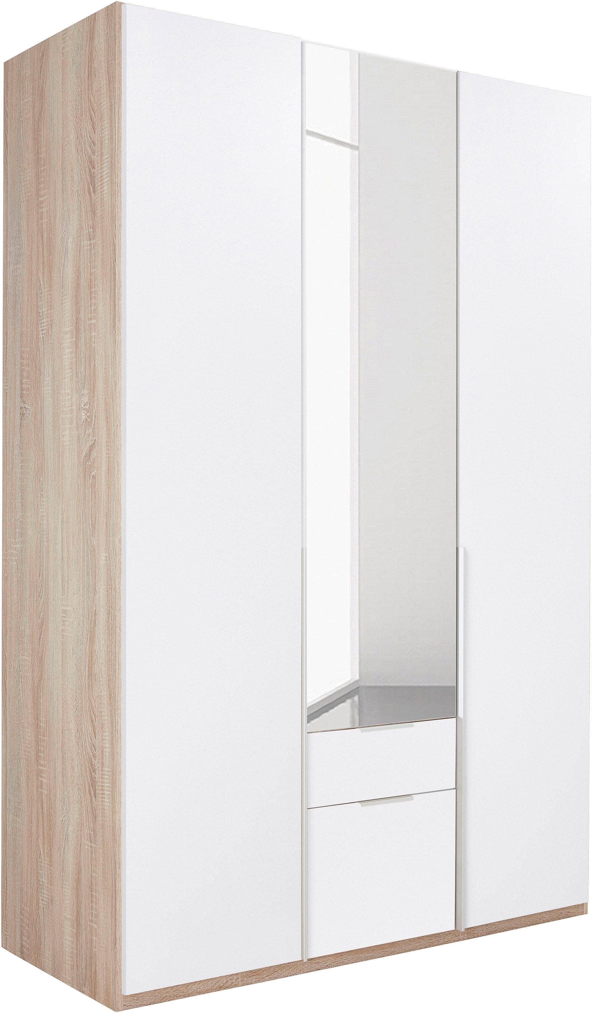 Wimex Kleiderschrank New York mit Spiegeltür struktureichefarben hell,weiß/Spiegel