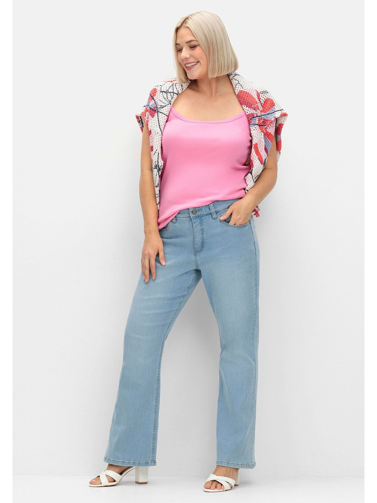 Sheego Spaghettitop Große Größen mit längenverstellbaren Trägern