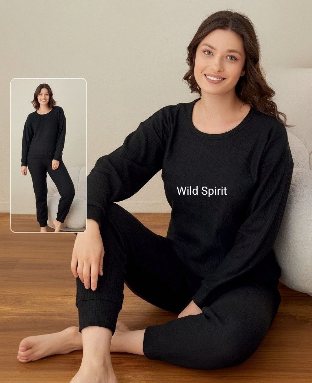 fashionshowcase Schlafanzug Pyjama Damen Hausanzug Set mit Schriftzug 100% günstig online kaufen