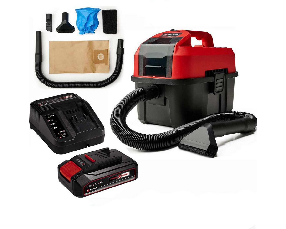 Einhell Nass-Trocken-Sauger Nass-Trockensauger TE-VC 18/10 Li Akku 2.5 Ah, Ladegerär, Zubehör