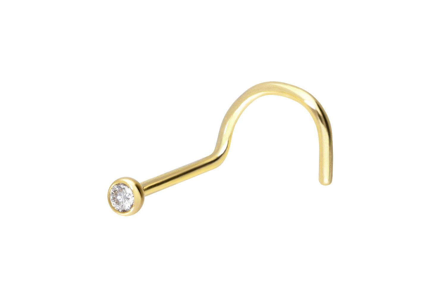PIERCINGLINE Nasenpiercing 14/18 Karat Gold Nasenstecker Spirale MOISSANIT günstig online kaufen