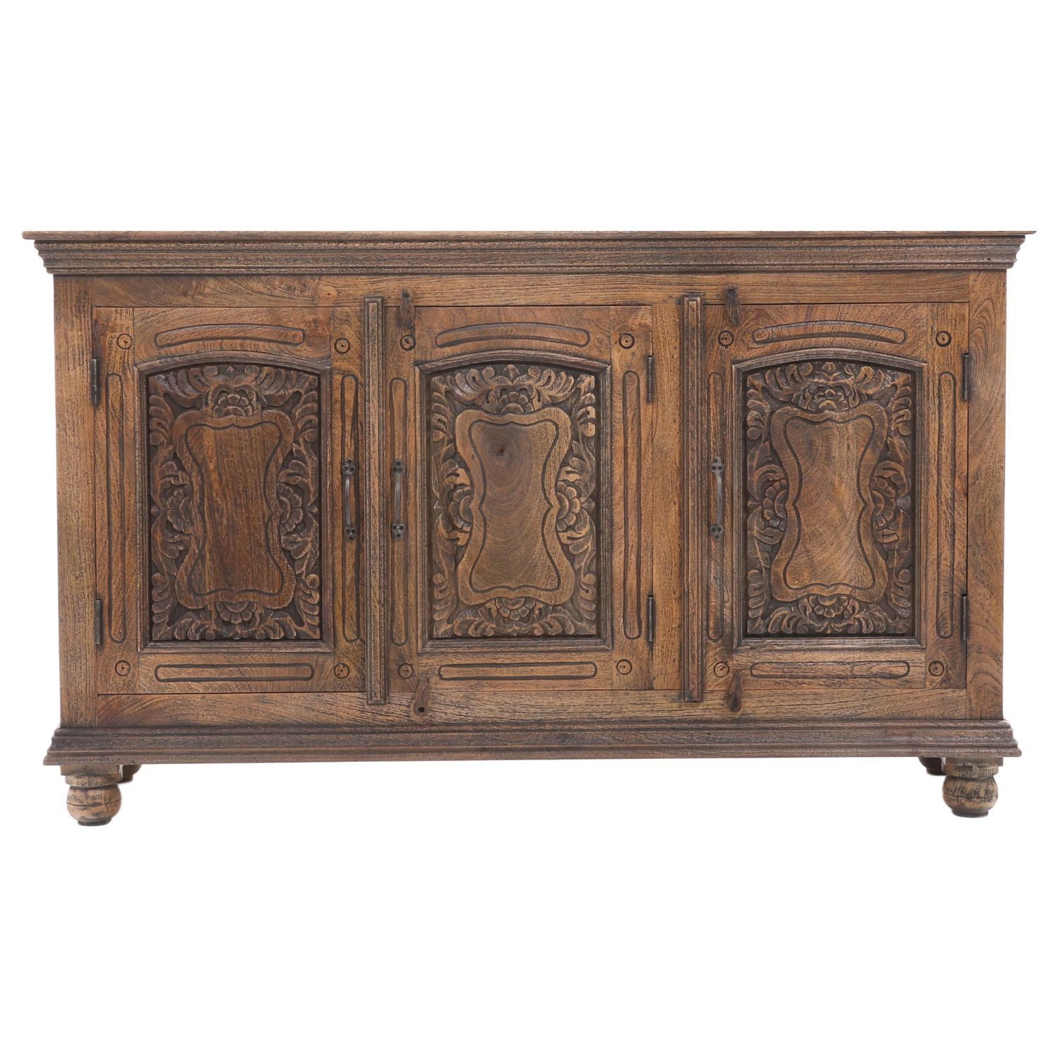 Kommode Vintage Sideboard Somios handgefertigt aus Mangoholz in Braun 90 cm