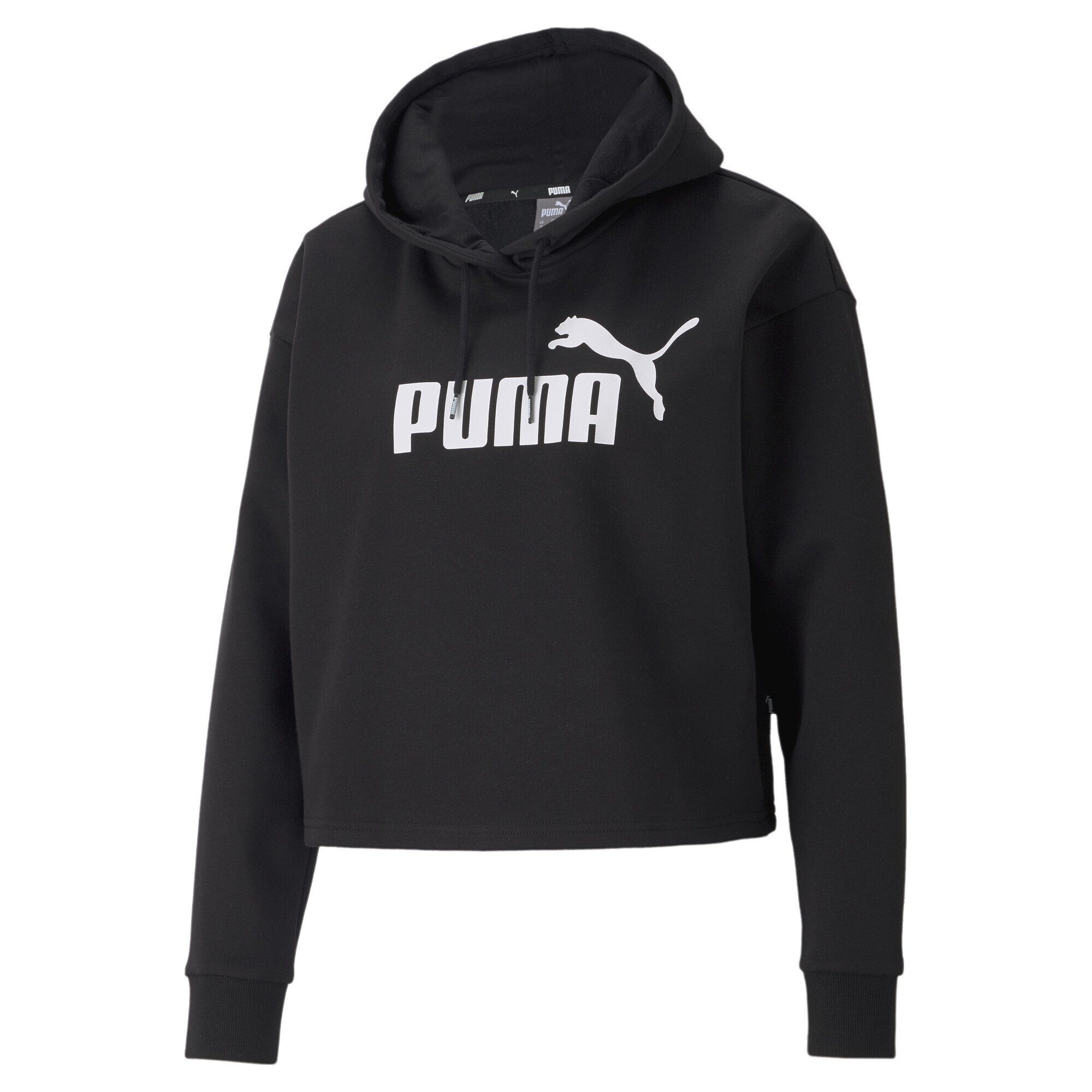 PUMA Sweatshirt Essentials+ Cropped Logo Hoodie Damen Black