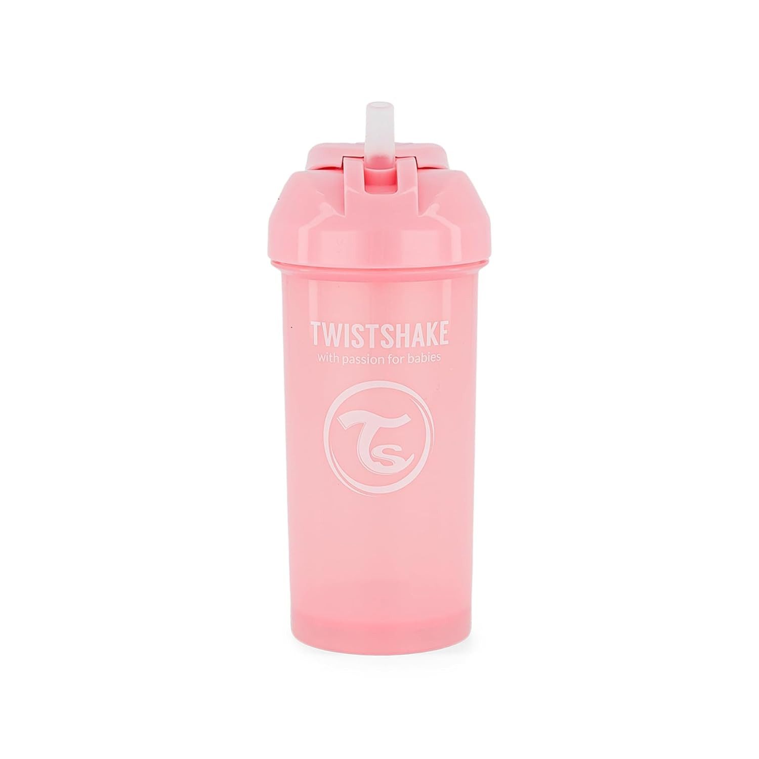 Twistshake Trinkflasche Straw Cup – Auslaufsicherer Trinkbecher mit Strohhalm, 360 ml