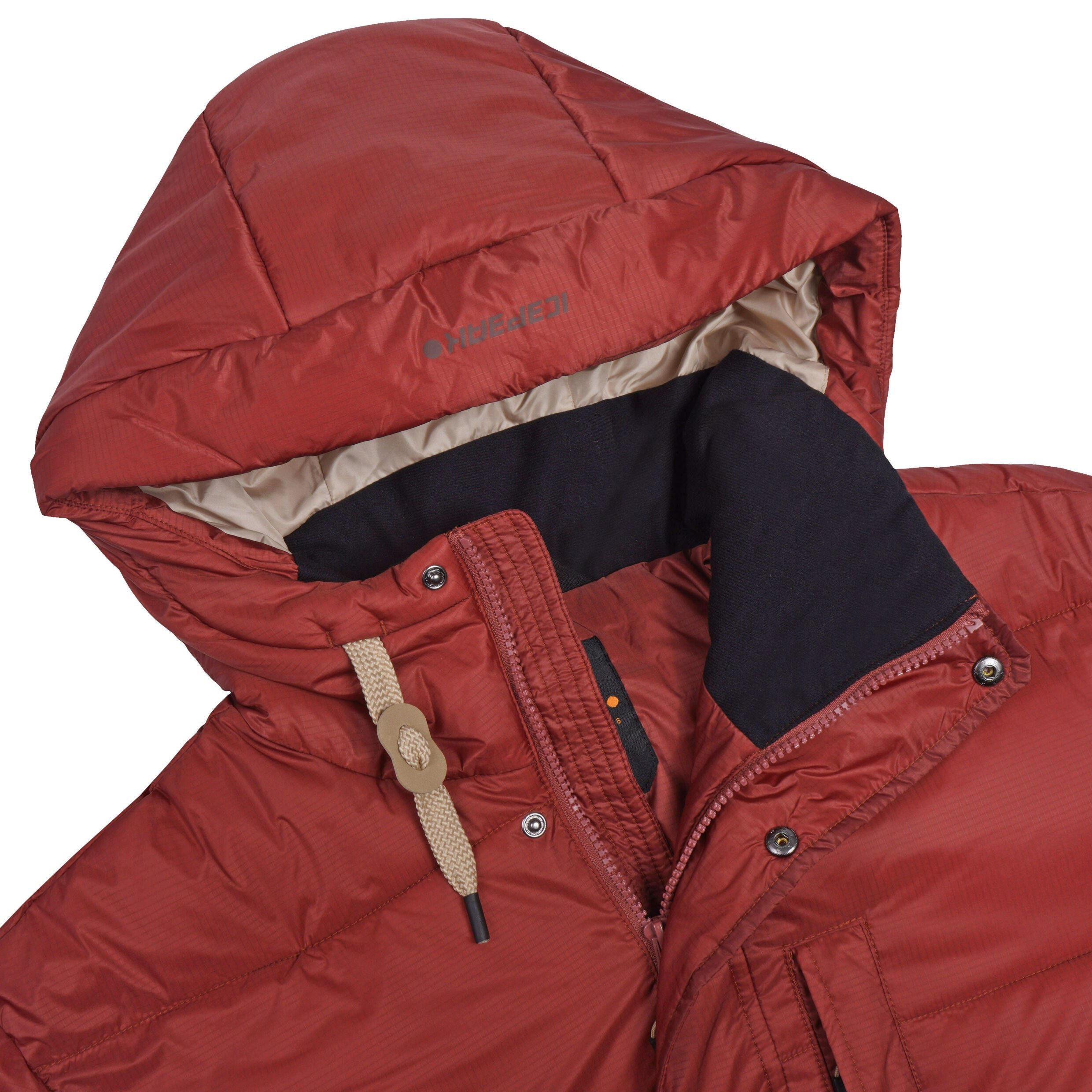 Icepeak Steppjacke mit Kapuze mit Kordelzug, wasserabweisendes Obermaterial, pflegeleicht