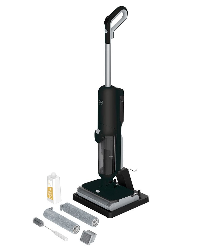 Hoover Nass-Trocken-Sauger HW503, 230 W, beutellos, Lithium-Ionen-Akku, Doppelter Wassertank, 2 Bürstenwalzen, Zubehör