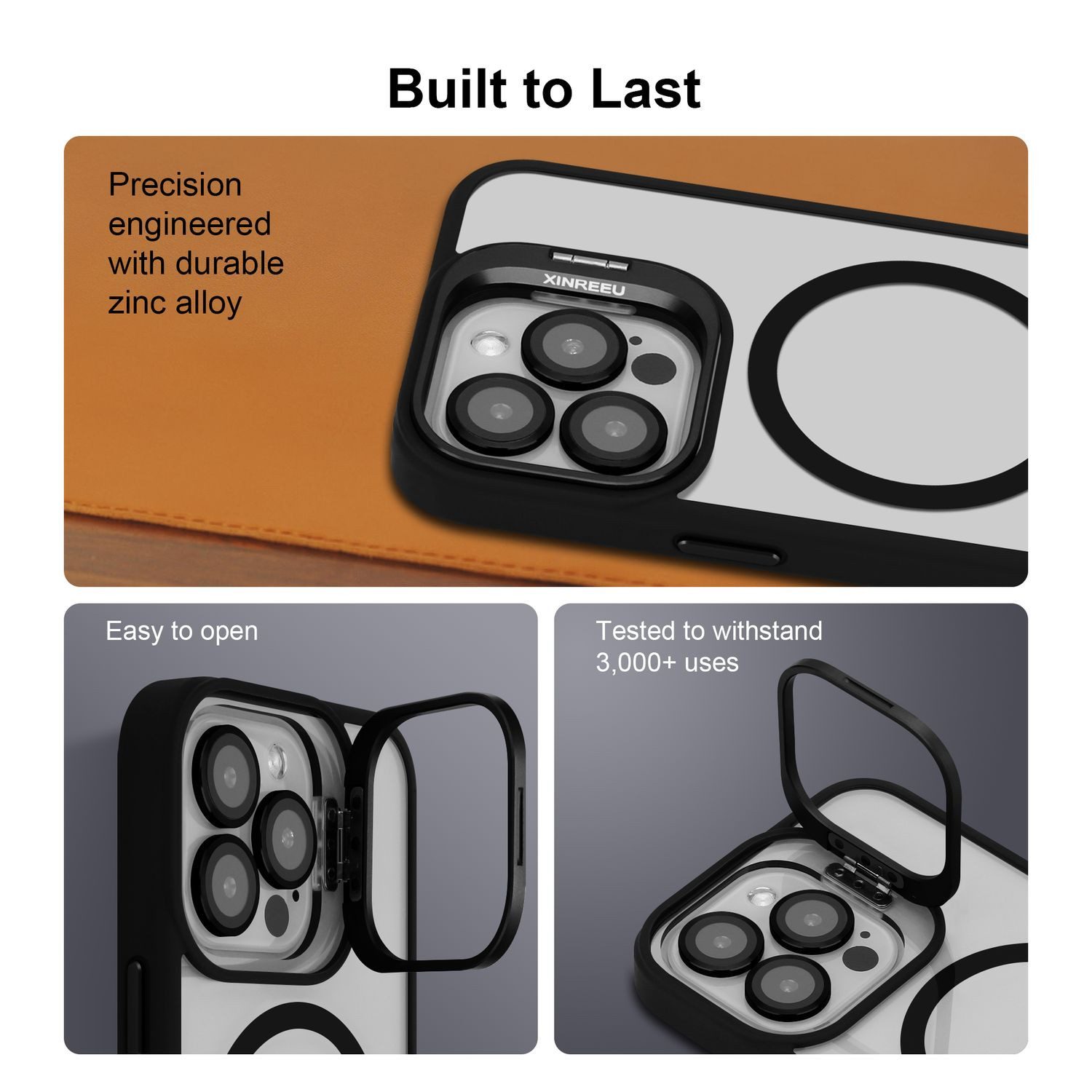 Cadorabo Handyhülle für iPhone 14 PRO MAX Hülle Apple iPhone 14 PRO MAX, Hülle kompatibel mit MagSafe Standfunktion inkl. Kameralinsen Schutz