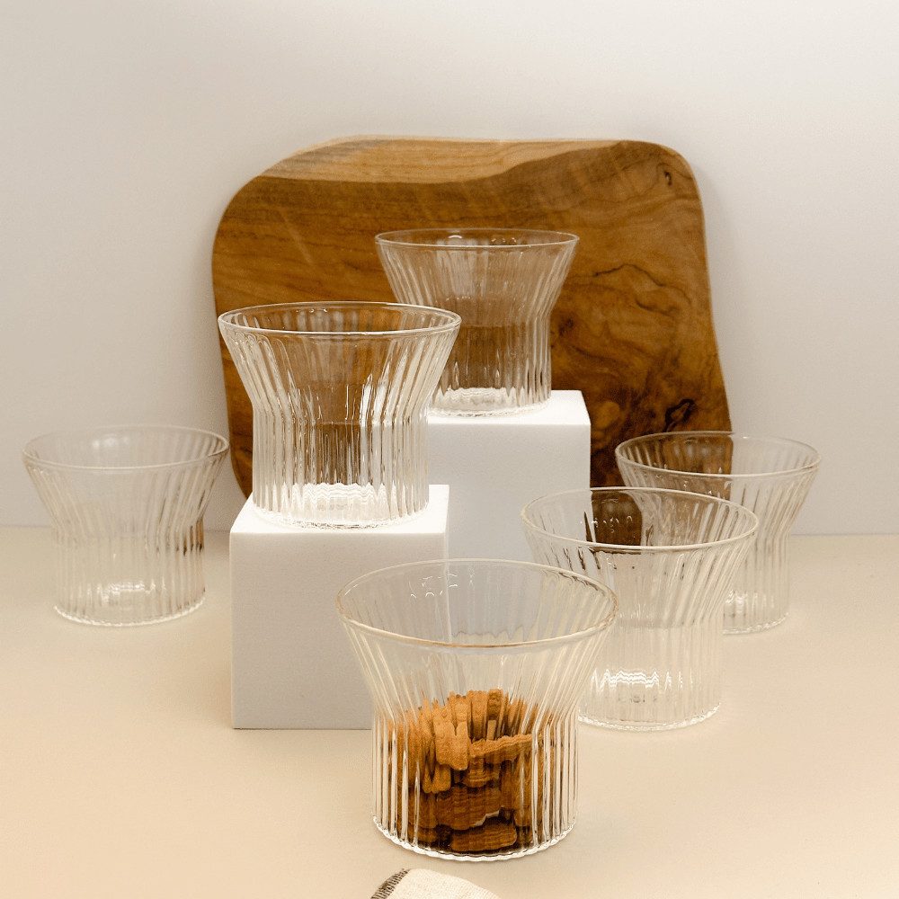 Snackschale Ripple Elegance I Handgefertigte 6er Snack- und Eisschalen Set