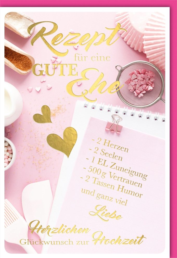Grußkarten Hochzeit - Glückwunschkarte im Format 11,5 x 17 cm mit Umschlag