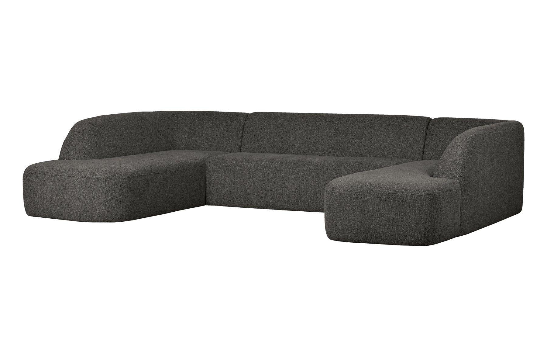 BePureHome Ecksofa U-Form Sofa Sloping - Chenille - Anthrazit, freistellbar