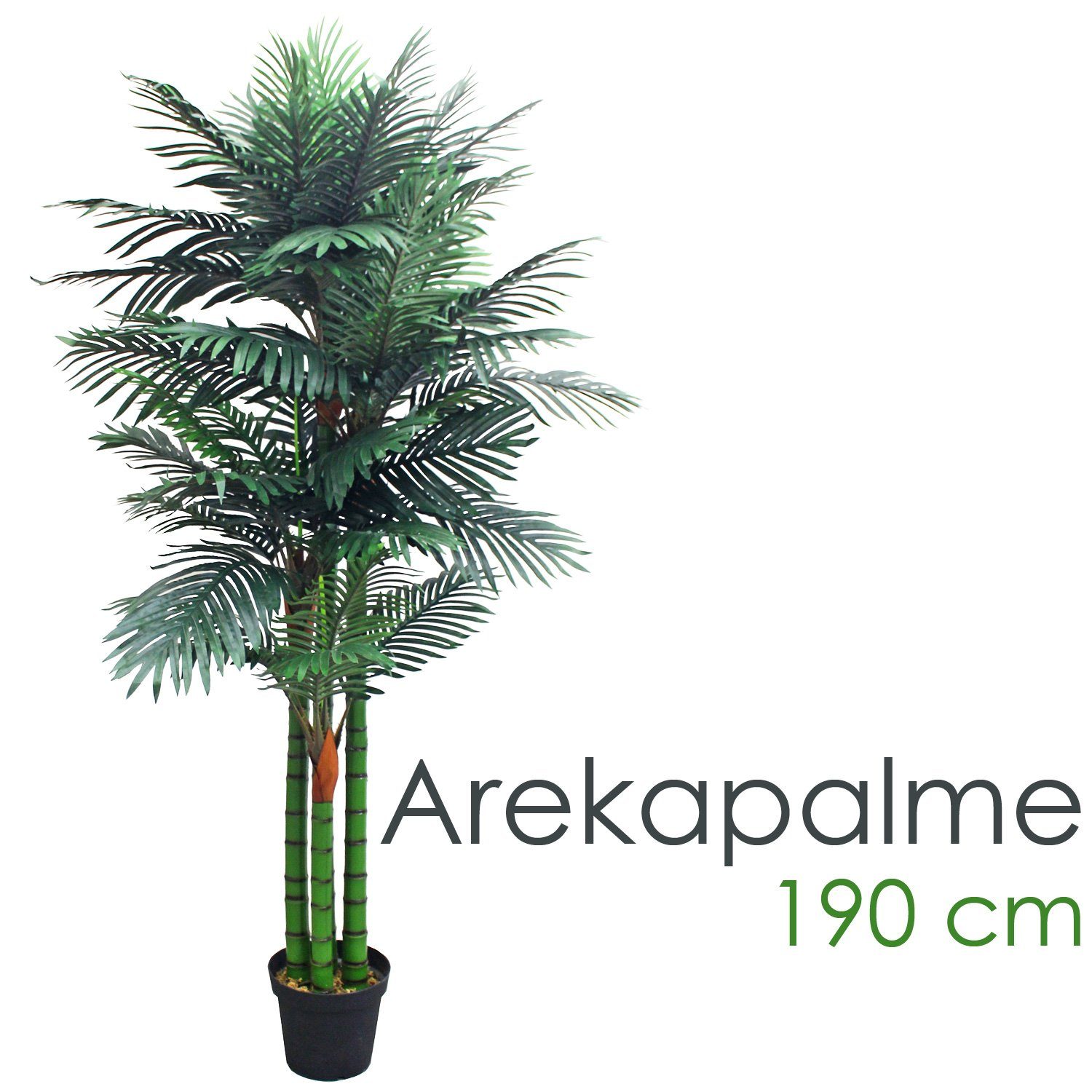 Kunstpflanze Palme Palmenbaum Arekapalme Kunstpflanze Künstliche Pflanze 190cm Decovego, Decovego