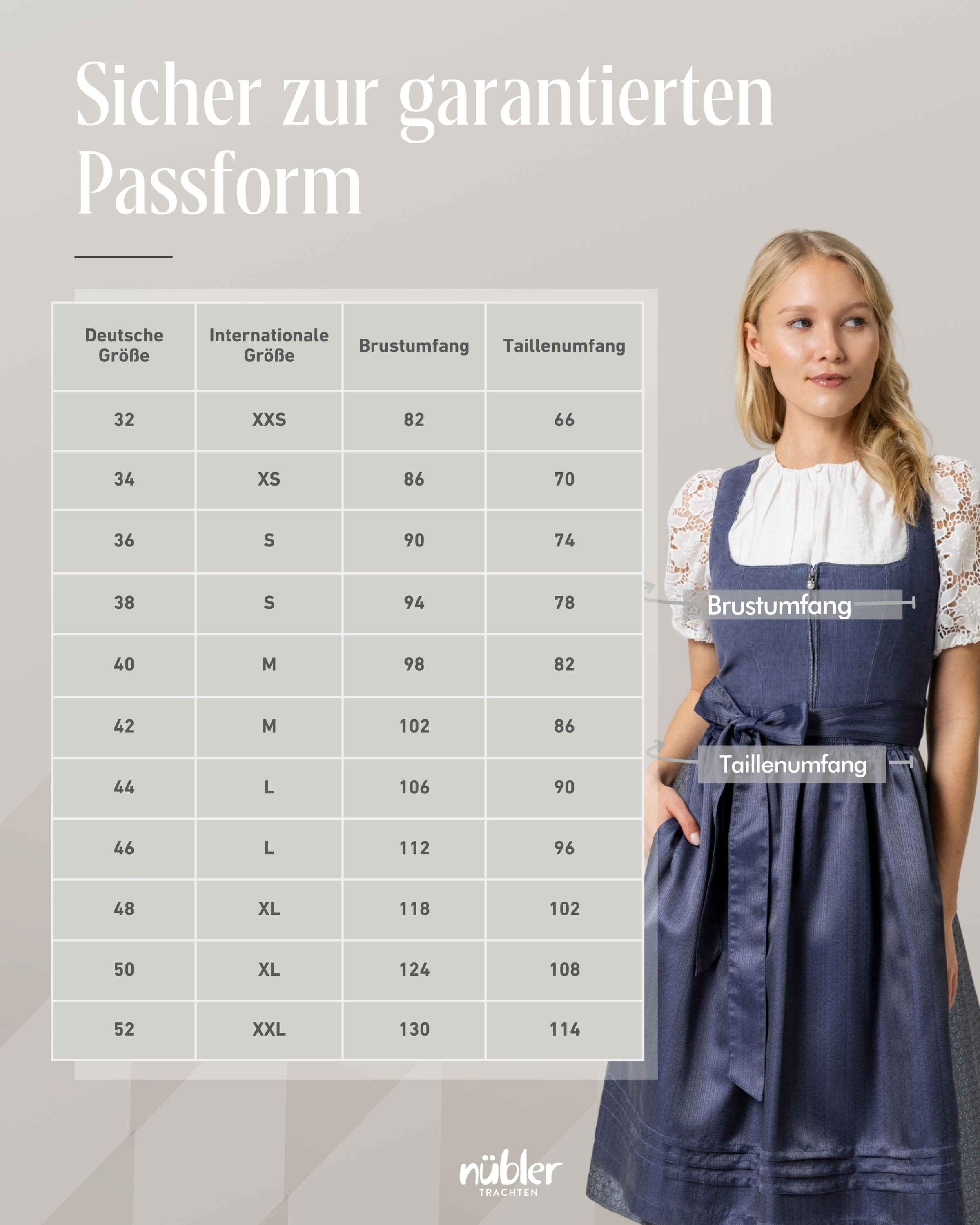Nübler Dirndl Mini Dirndl Kaja in Blau von Nübler - Rocklänge 55 cm