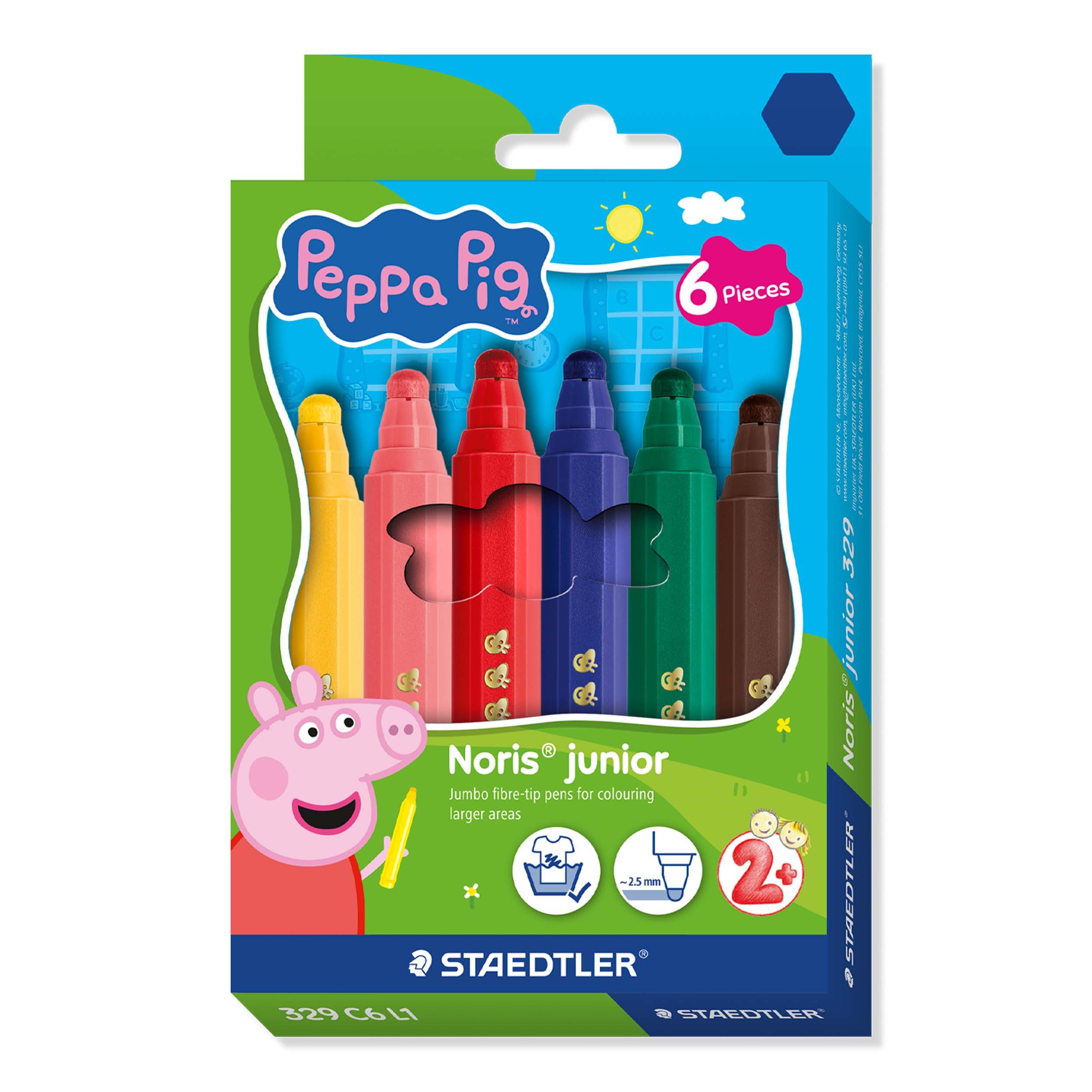 STAEDTLER Faserstift STAEDTLER Fasermaler Noris junior Peppa Pig 6 Stück Kartonetui