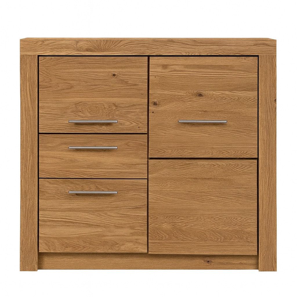 bv-vertrieb Anrichte Hochkommode Sideboard Wildeiche Schrank Anrichte Metallgriffe