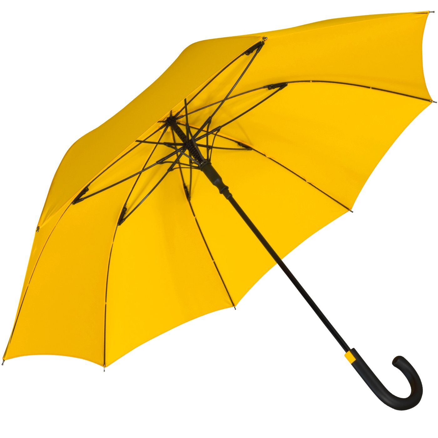 iX-brella Stockregenschirm Fiberglas, XL 110 cm groß, stabil, mit Automatik, mit überschlagfähigem Dach - windproof - gelb