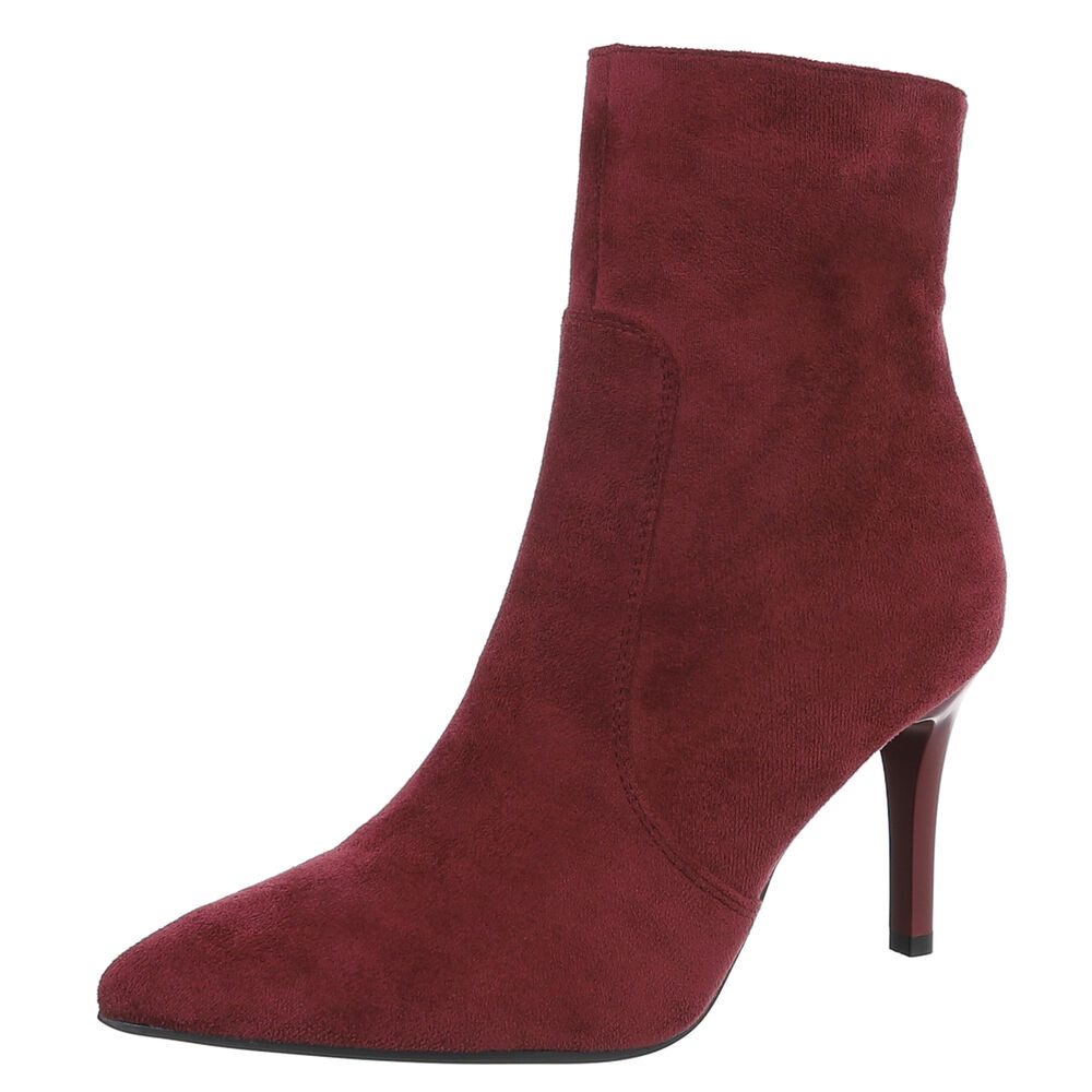Ital-Design Elegante Ankle Boots für Damen mit hohem Absatz Сапоги на высоком каблукеette (90153128) Pfennig-/Stilettoabsatz Stiefeletten in Weinrot