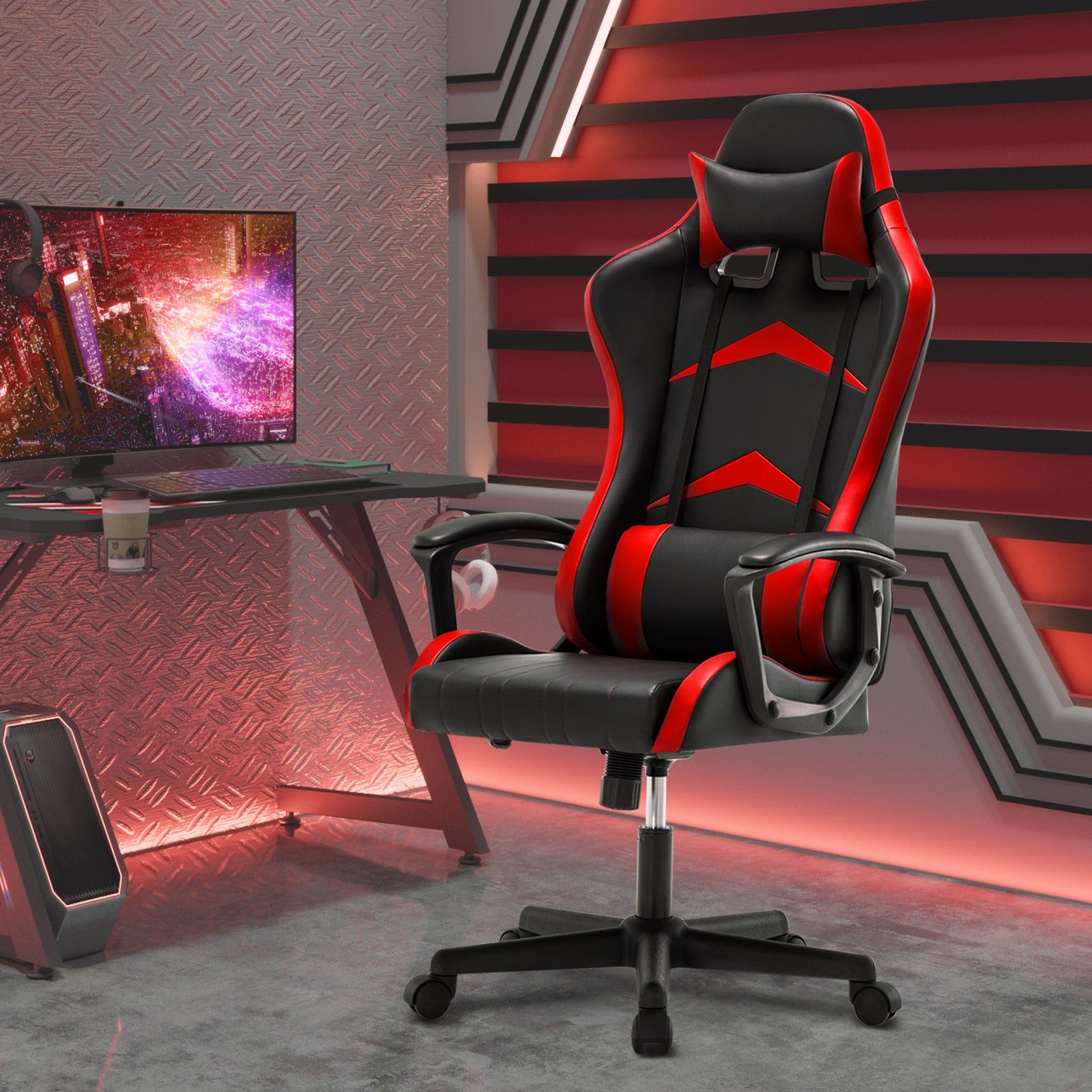 hoher Rückenlehne Heart Verstellbarer mit Gaming-Stuhl Ergonomischer rot Schreibtischstuhl Intimate WM
