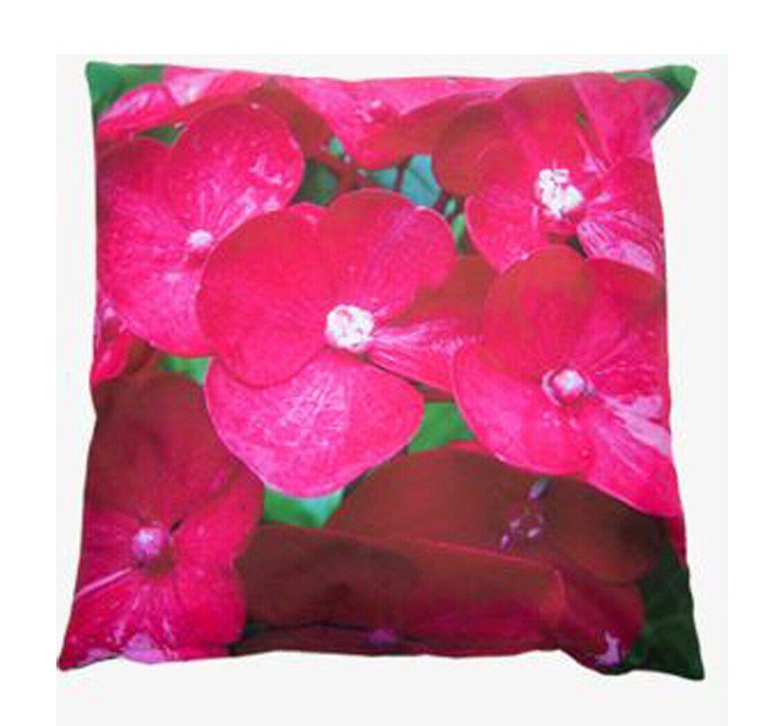 esschert design Dekokissen Outdoorkissen 50 x 50 cm Garten Kissen Blüten pink Gartendeko