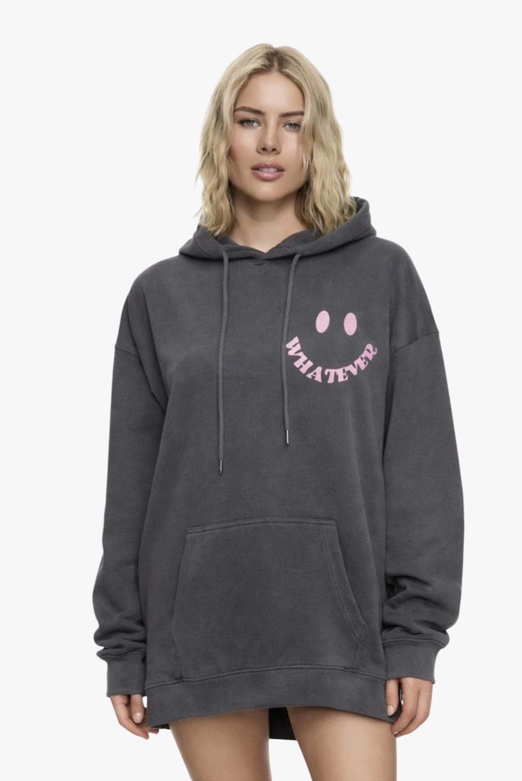 Worldclassca Hoodie Worldclassca Oversized WHATEVER Hoodie Kapuzenpullover Sweatshirt Neue Kollektion - Stilvolle und gemütliche Casual Mode für Damen