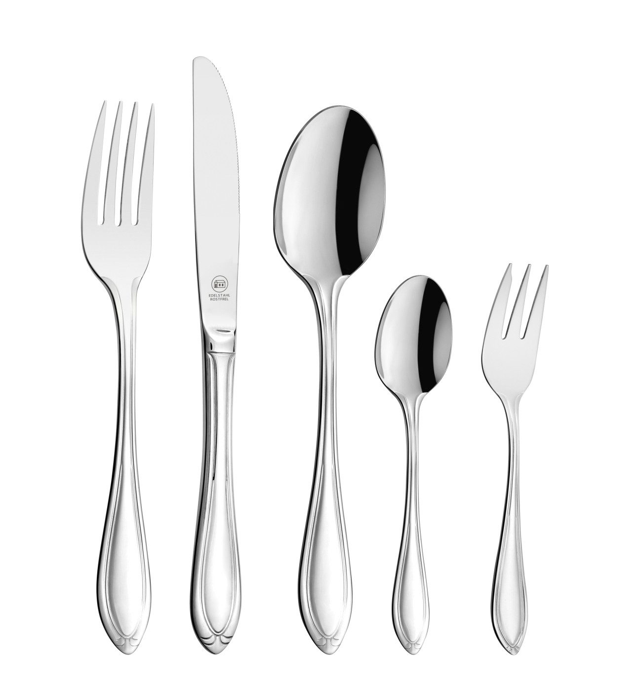 Carl Schmidt Sohn Besteck-Set INDIANA 30-teiligies, Edelstahl rostfrei 18/10 (30-tlg), 6 Personen, Edelstahl 18/10, Praktisches Komplett-Set für den täglichen Gebrauch
