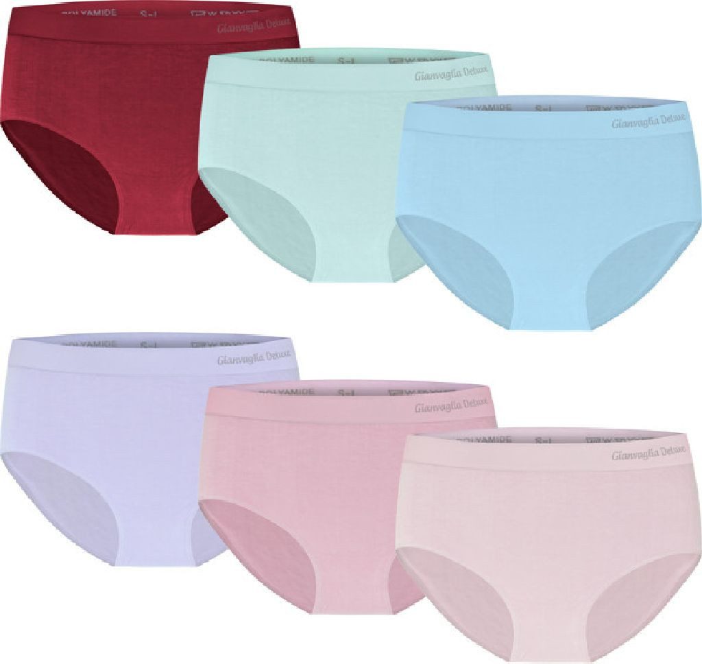 emeco Slip 6er Pack Damen Slips Taillenslips Nahtlose Seamless Unterhose Mikrofas