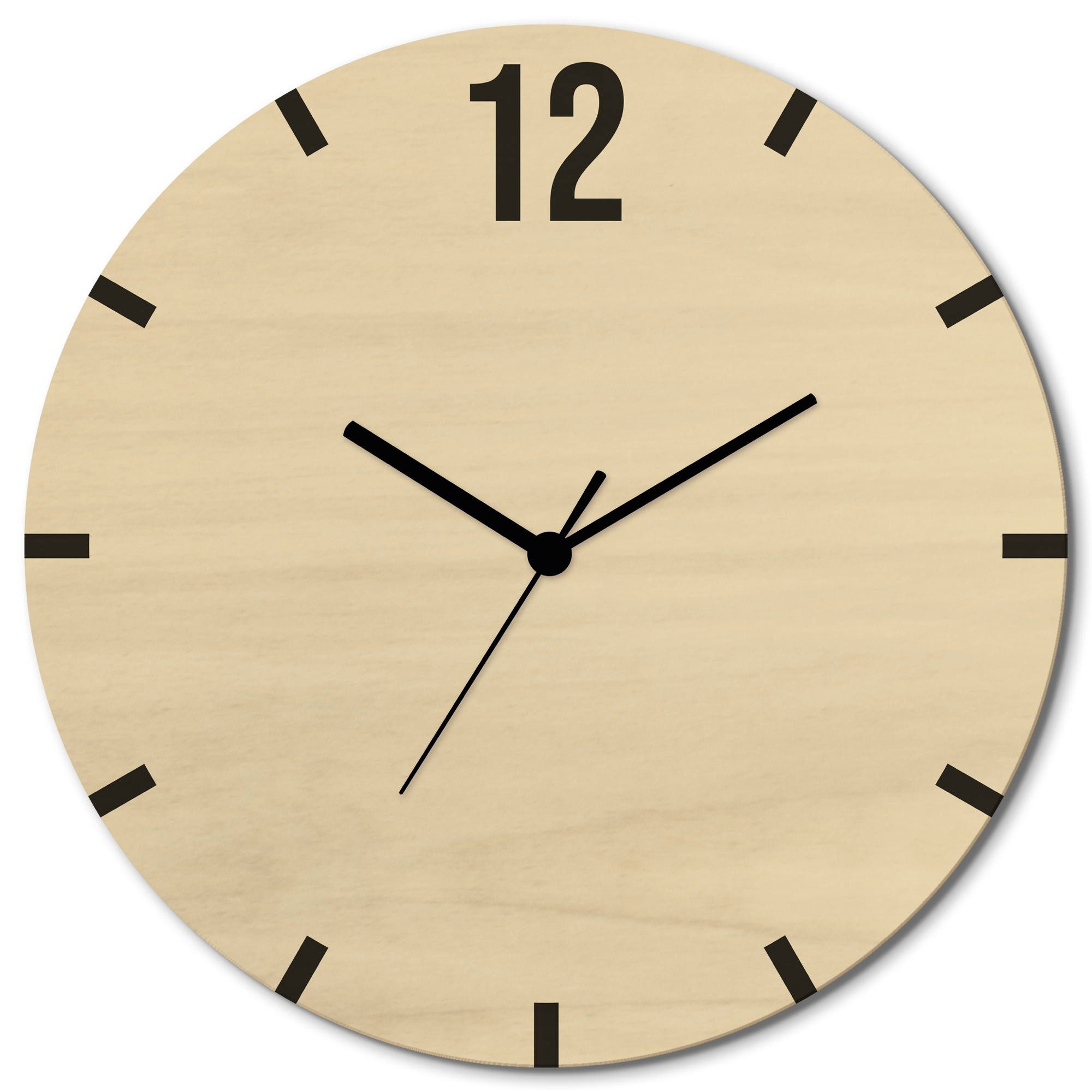 Artland Wanduhr Nummer 12 (wahlweise mit Quarz- oder Funkuhrwerk, lautlos ohne Tickgeräusche)