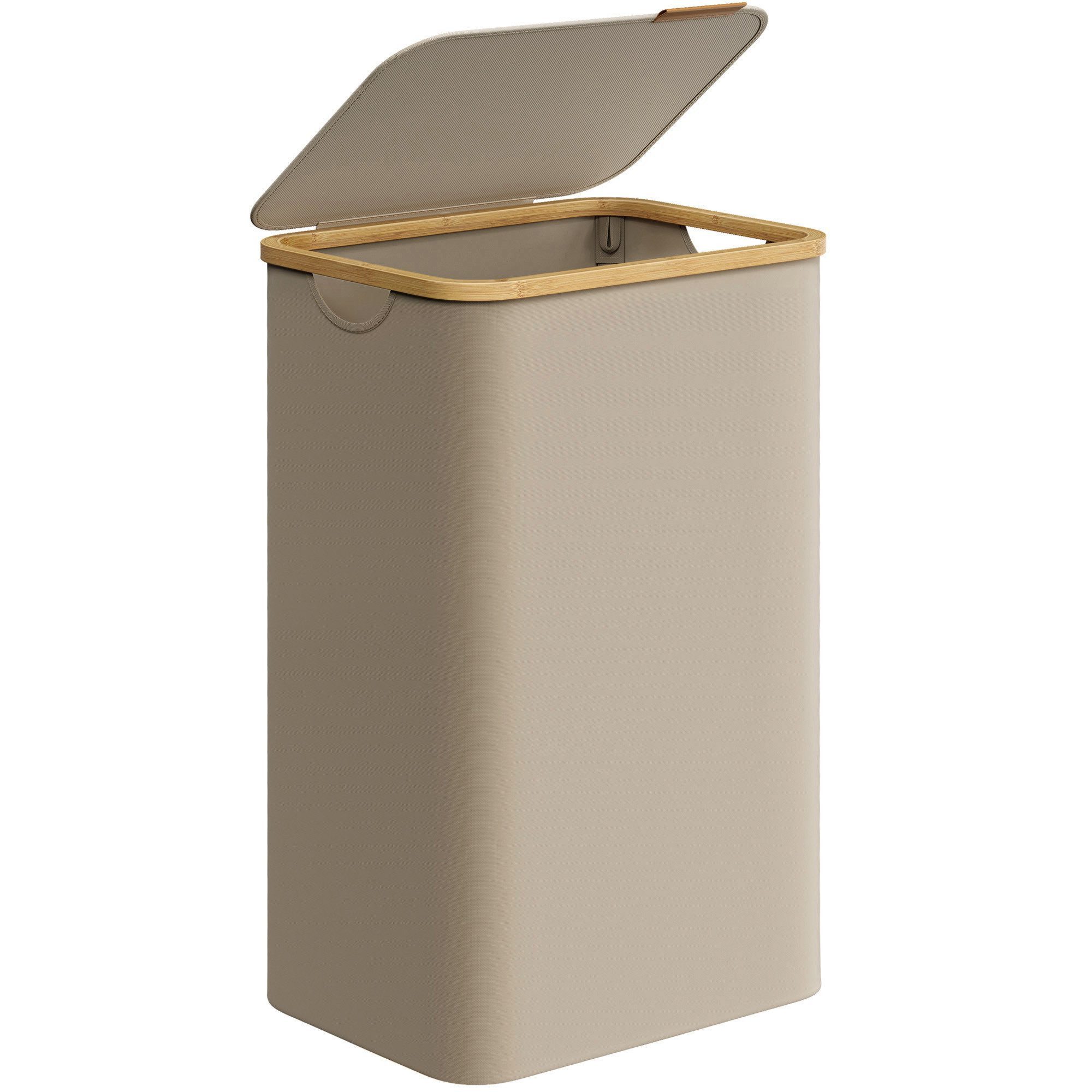 SONGMICS Wäschekorb, mit Deckel, 90 L, herausnehmbarer Wäschesack, Griffe a günstig online kaufen