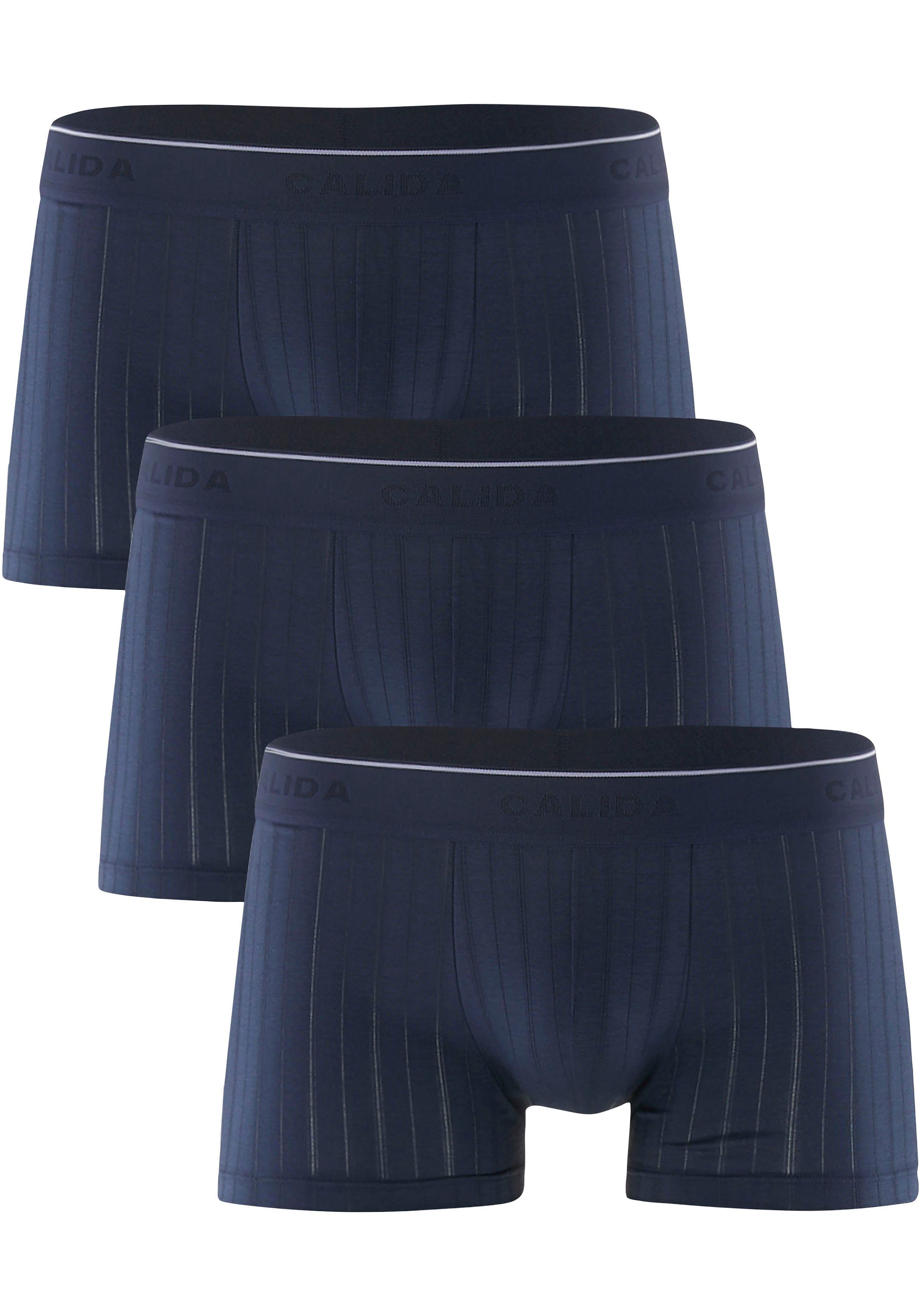 3-St) Style 3er-Pack CALIDA indigo Boxer attraktiven mood im (Packung, Boxershorts Brief Pure &