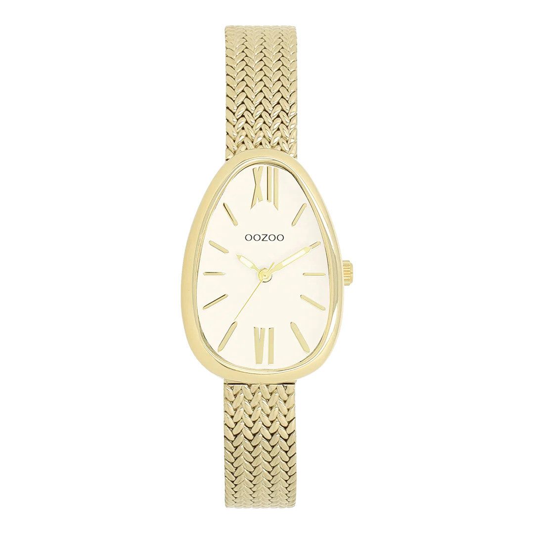 Quarzuhr Damenuhr C11642 – IP Gold – Champagner Zifferblatt – Oval 22×31 mm