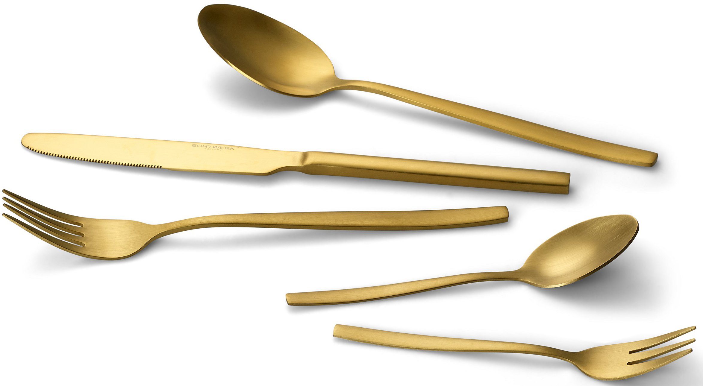 ECHTWERK Besteck-Set Tavira (30-tlg), 6 Personen, Edelstahl 18/10, Tafelbesteck, hochglänzend, PVD-beschichtet