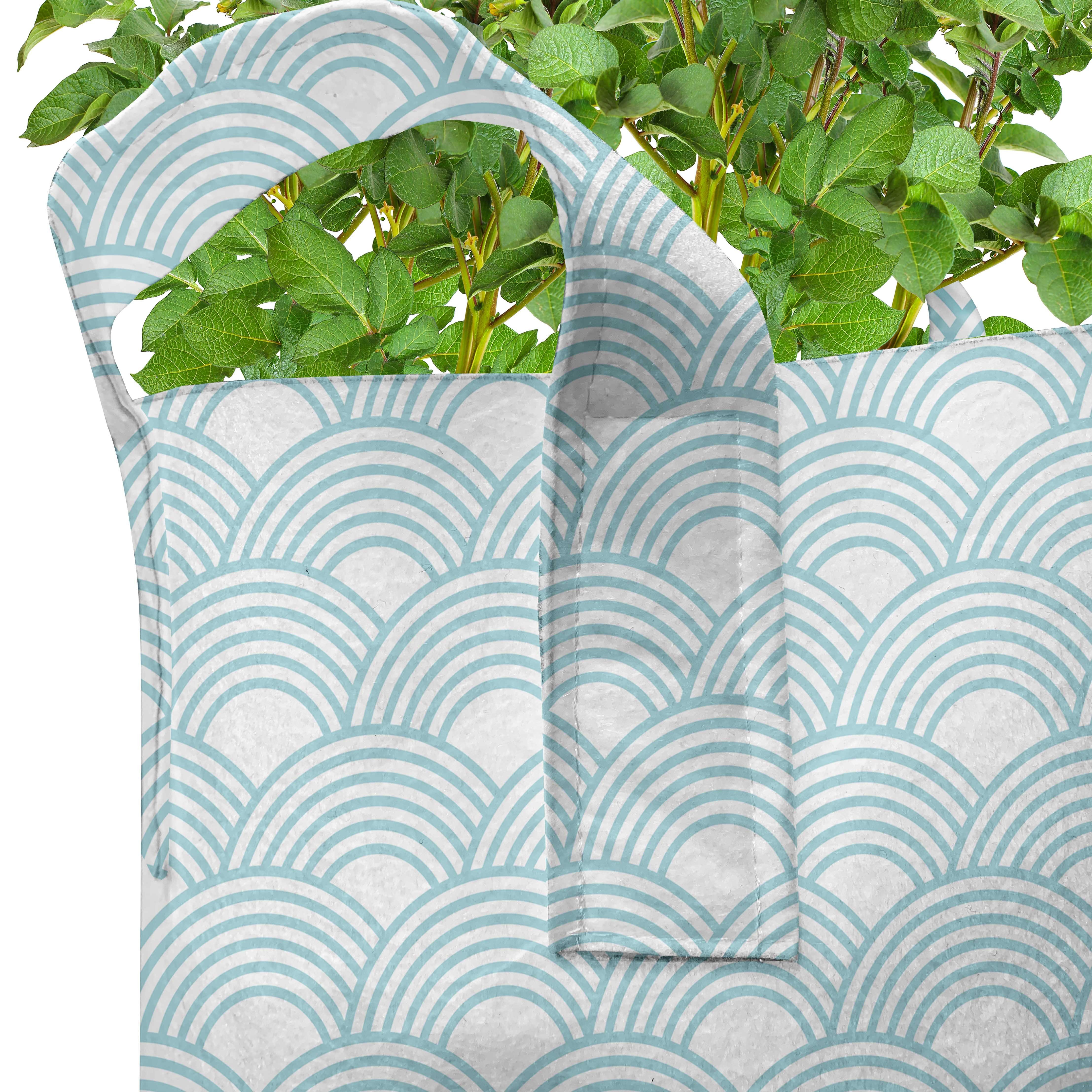 Abakuhaus Pflanzkübel hochleistungsfähig für Weiß mit Pflanzen, Griffen Waves Ocean Stofftöpfe Konzeptionelle