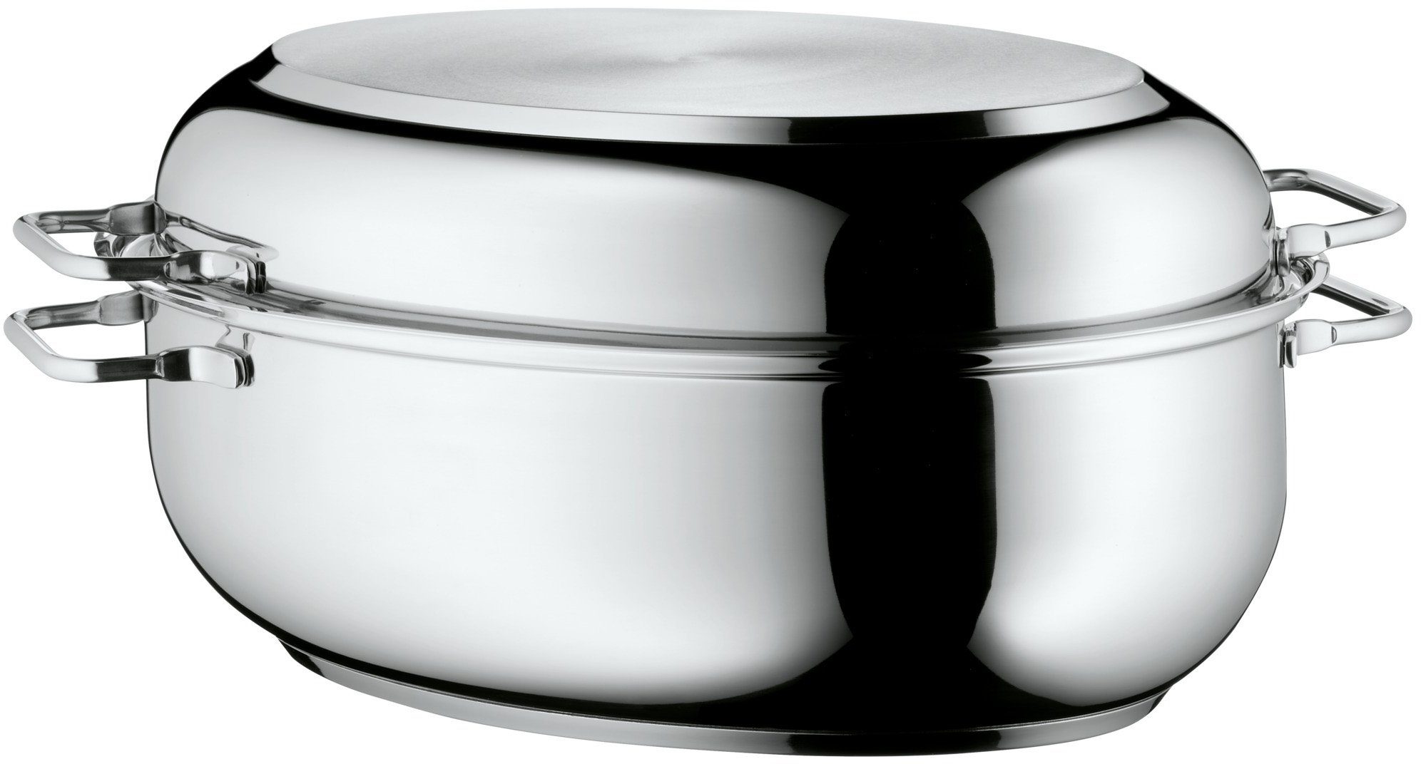 WMF Bräter Schmortopf mit Deckel, Induktion, backofengeeignet, Cromargan® Edelstahl Rostfrei 18/10, Deckel als induktionsgeeignete Pfanne nutzbar, für alle Herdarten