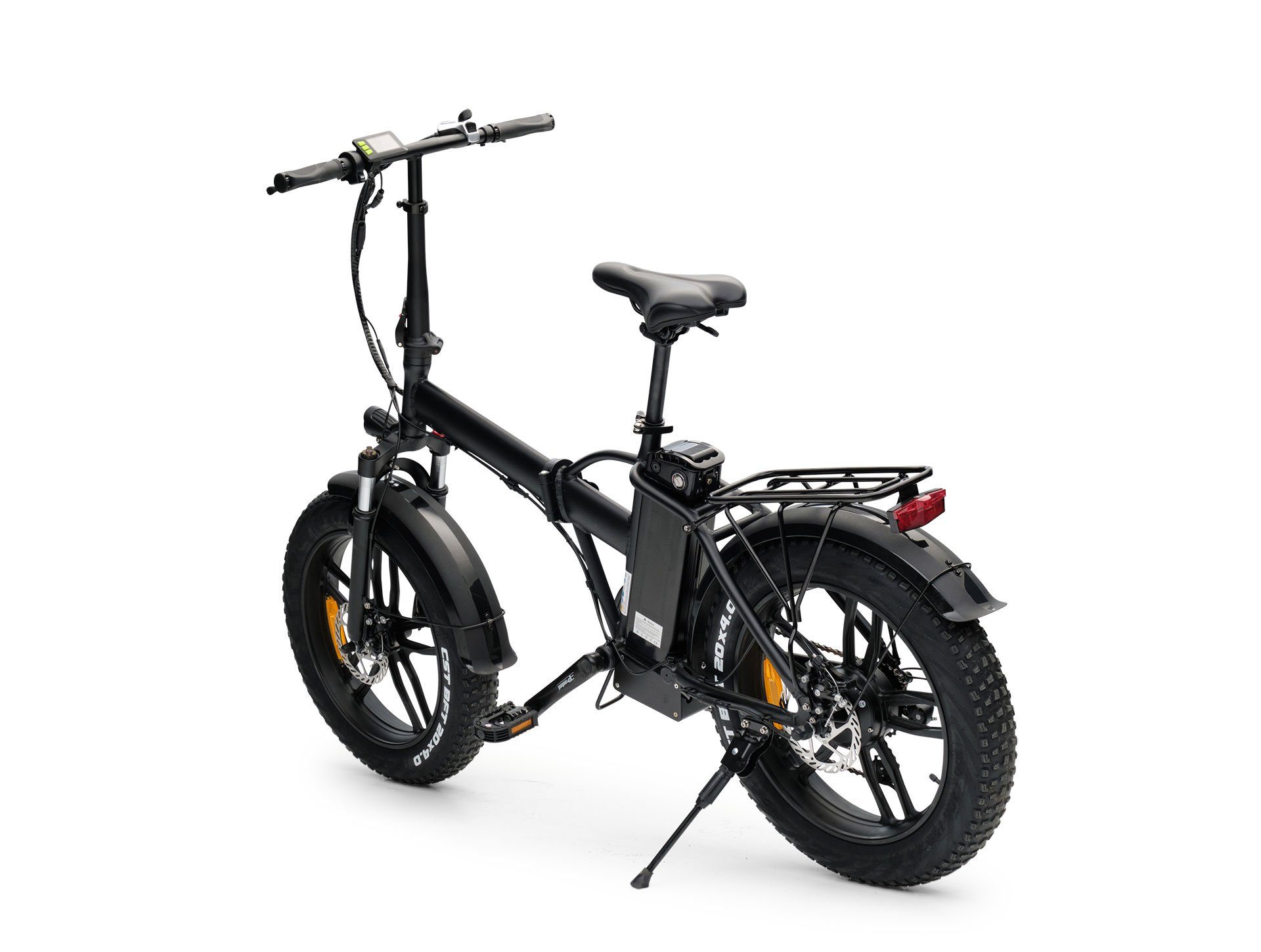 Burnout E-Bike Pluto 20 inch 250W black derailleur gears, 7-speed Shimano Shimano derailleur, folding bike