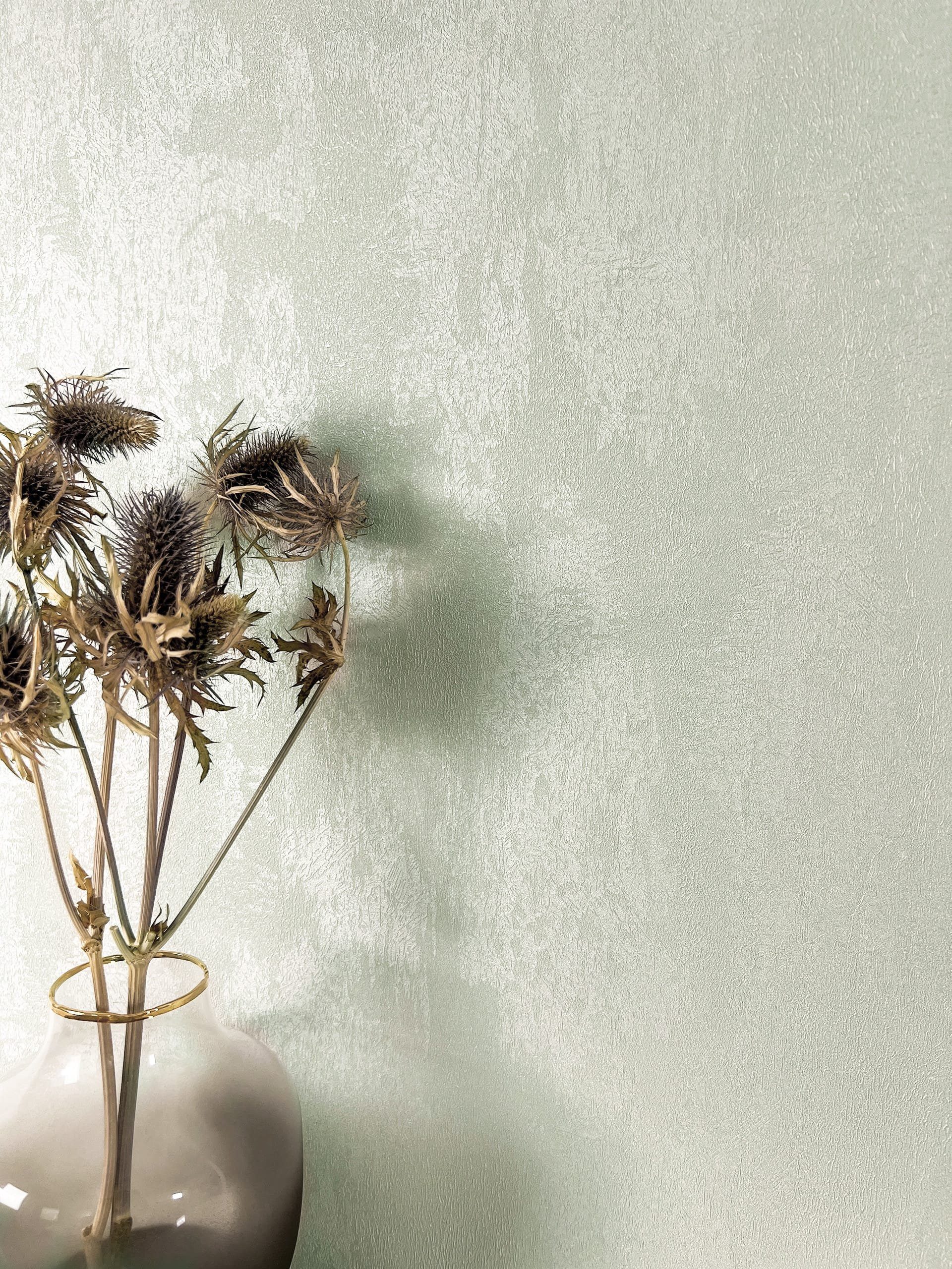 Newroom Vliestapete Kitron Mint Tapete Glanztapete Beton,Zement,Putz-Optik, Grün Tapete Modern Beton - Betontapete Betonwand Mintgrün Pastellgrün Glamour Industrial Zement Putz-Optik für Wohnzimmer Schlafzimmer Küche, Betontapete