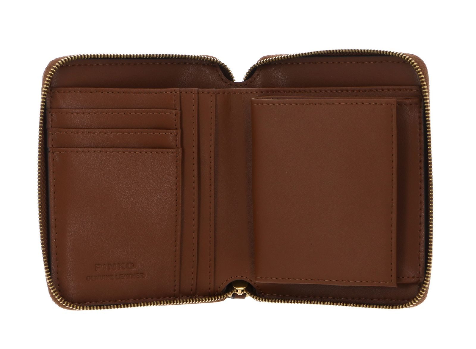 PINKO Geldbörse Zip Around Sheep Nappa Chevron, aus echtem Schafsleder