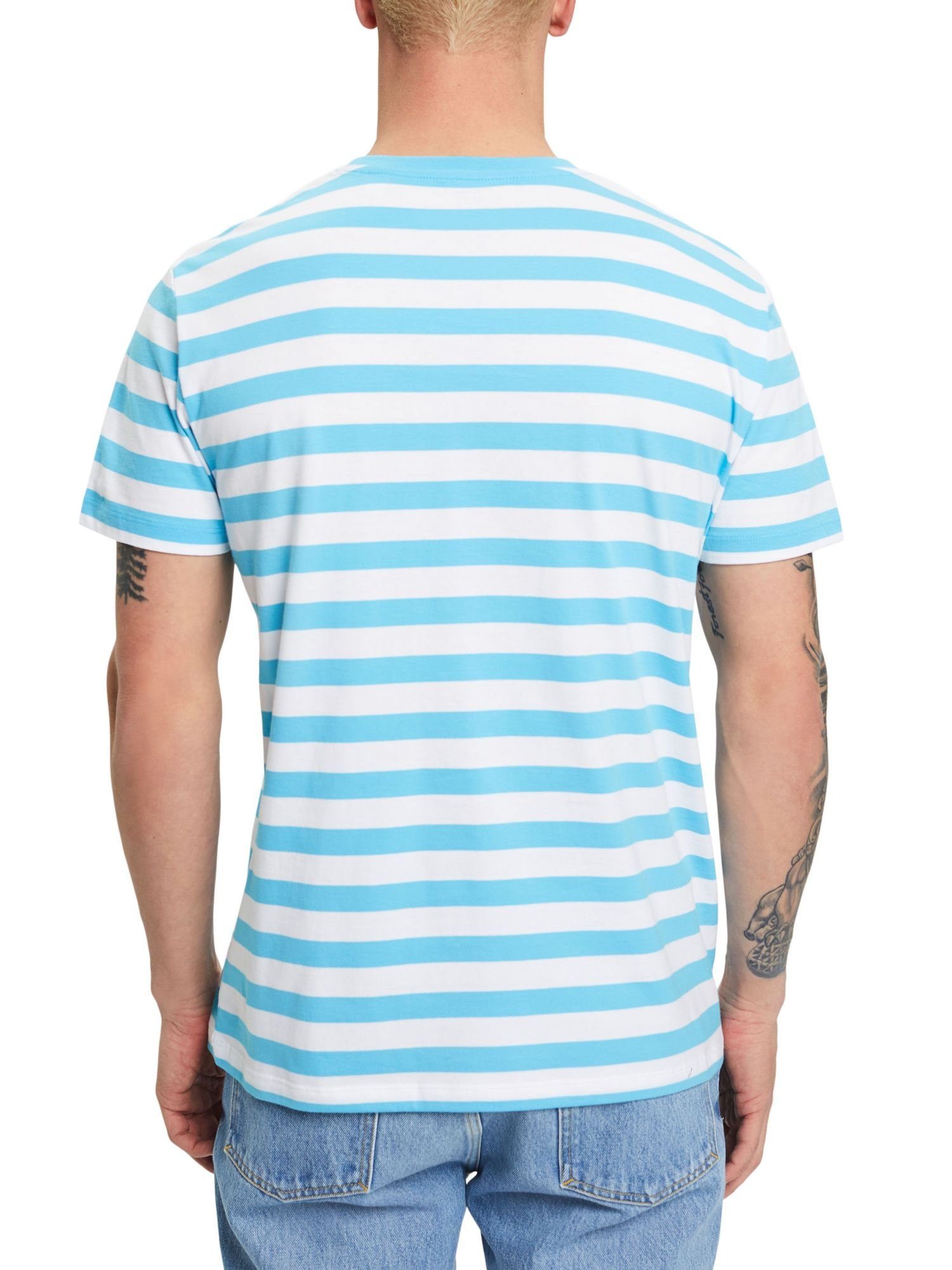 TURQUOISE Esprit (1-tlg) Baumwoll-T-Shirt Gestreiftes T-Shirt