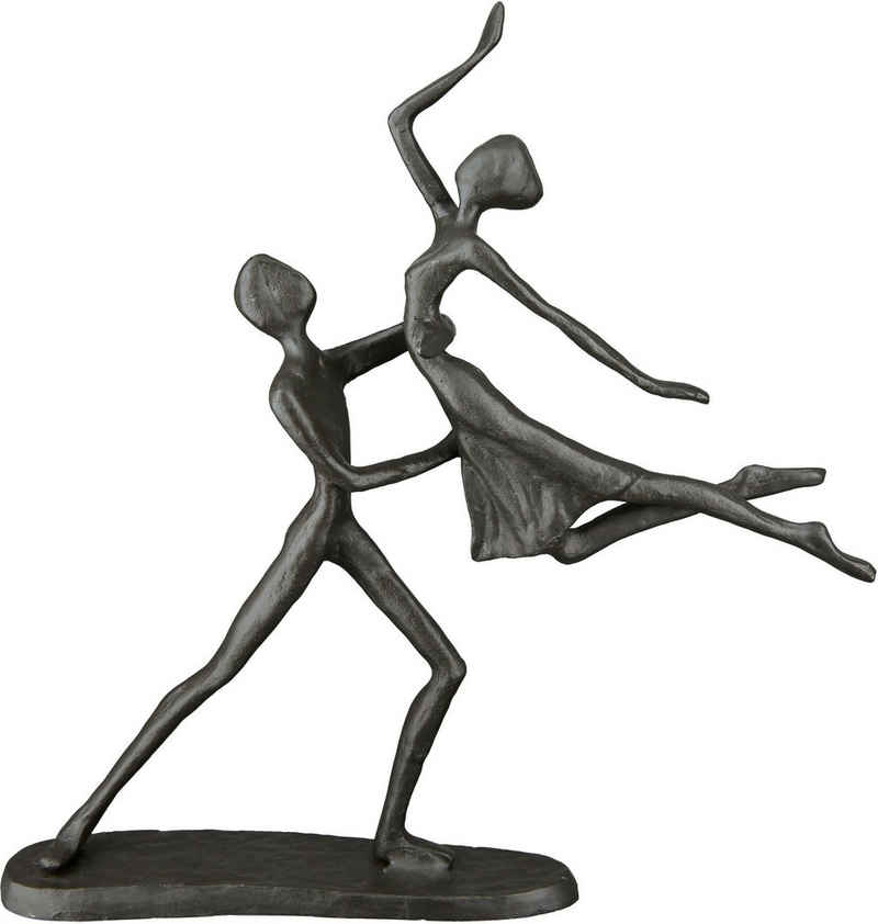 Casablanca by Gilde Dekofigur Design Skulptur Tanzpaar, braun (1 St), Dekoobjekt, aus Metall, Höhe 17,5 cm, Wohnzimmer